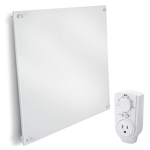 EconoHome 400W Wall Mount Space Heater Panel with Thermostat - 120V Electric Convection Heater for 120 Sq Ft Rooms - Perfect for Bedrooms, Offices & Small Spaces