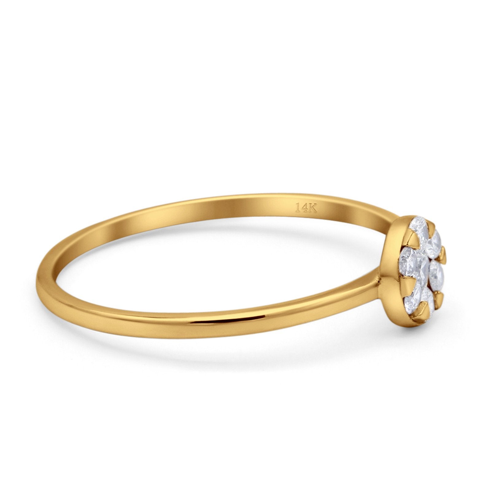 14K Gold 0.17ct Round 5.5mm G SI Diamond Solitaire Promise Engagement Wedding Ring for Women - Elegant Bridal Jewelry Gift for Anniversary, Proposal & Special Occasions