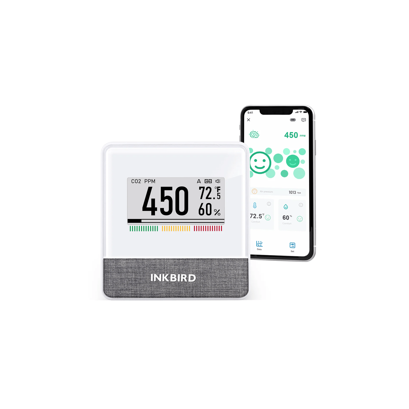 IAM T1 Wireless 4-in-1 Air Quality Monitor - CO2, PM2.5, TVOC & Temperature Detector for Home, Office & Nursery Indoor Air Quality Testing