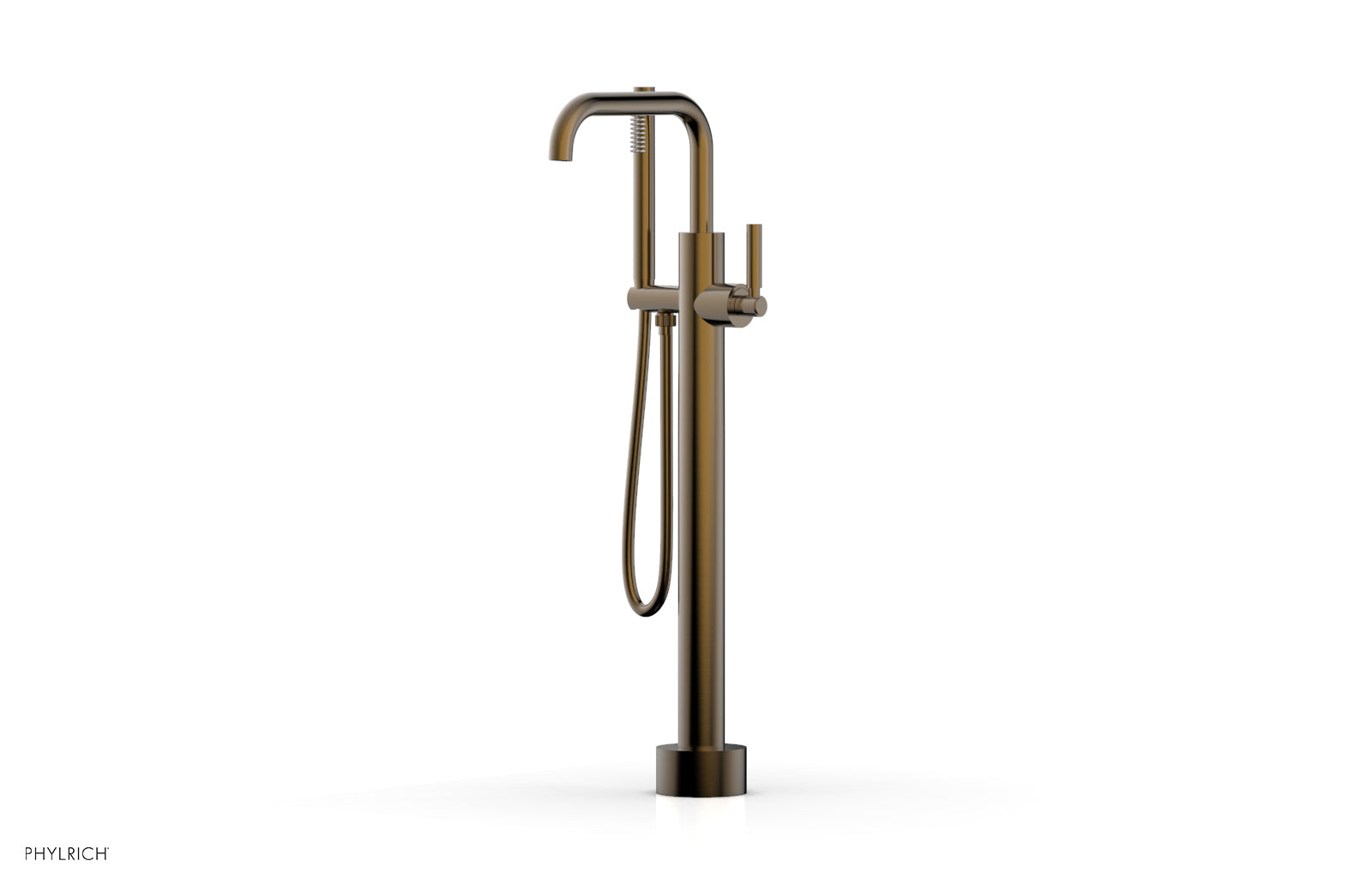 BASIC Low Floor Mount Tub Filler with Lever Handle and Hand Shower D130 45 03 - Perfect for Modern Bathroom Renovations and Spa-Like Shower Experiences