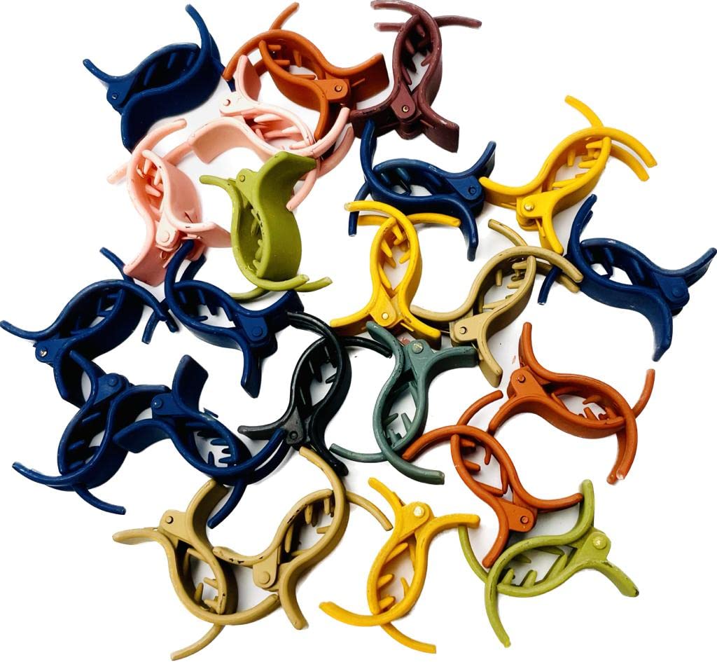 12-Pack Random Color Glossy Hair Claw Clips for Women - 2+1 Teeth Design, Solid Painting Hair Accessories (5cm) - Perfect for Ponytails, Buns & Everyday Hairstyles