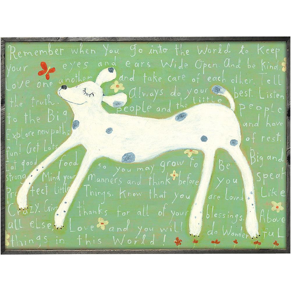 Girl Dog Art Print - Cute Puppy Wall Decor for Bedroom, Living Room & Nursery | Unique Dog Lover Gift for Women & Girls