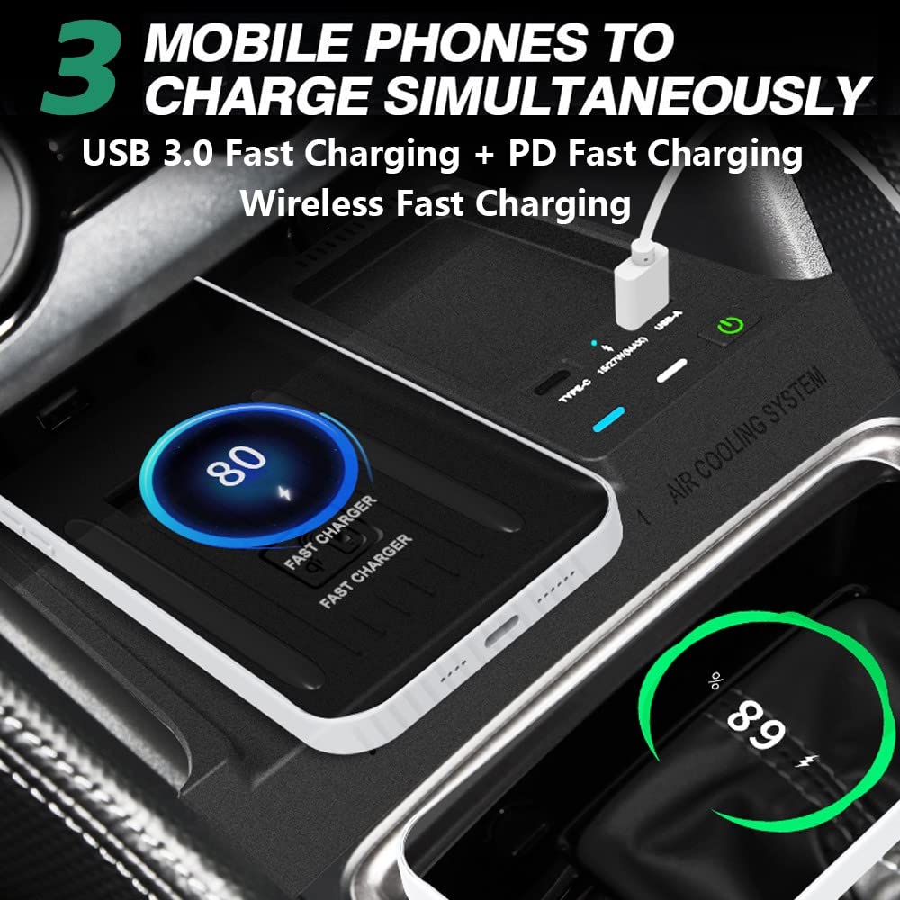 15W Qi Fast Wireless Car Charger for Subaru Forester 2019-2022 - Compatible with iPhone & Android Phones - Perfect for Road Trips & Daily Commutes