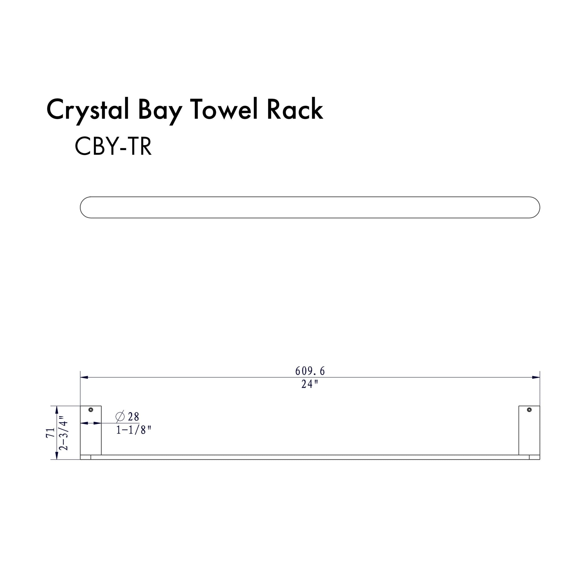 ZLINE Crystal Bay Towel Rail in Polished Gold - Premium Bathroom Towel Holder, Wall-Mounted Drying Rack for Bath, Kitchen, and Spa - Elegant Home Decor Accessory (CBY TR PG)