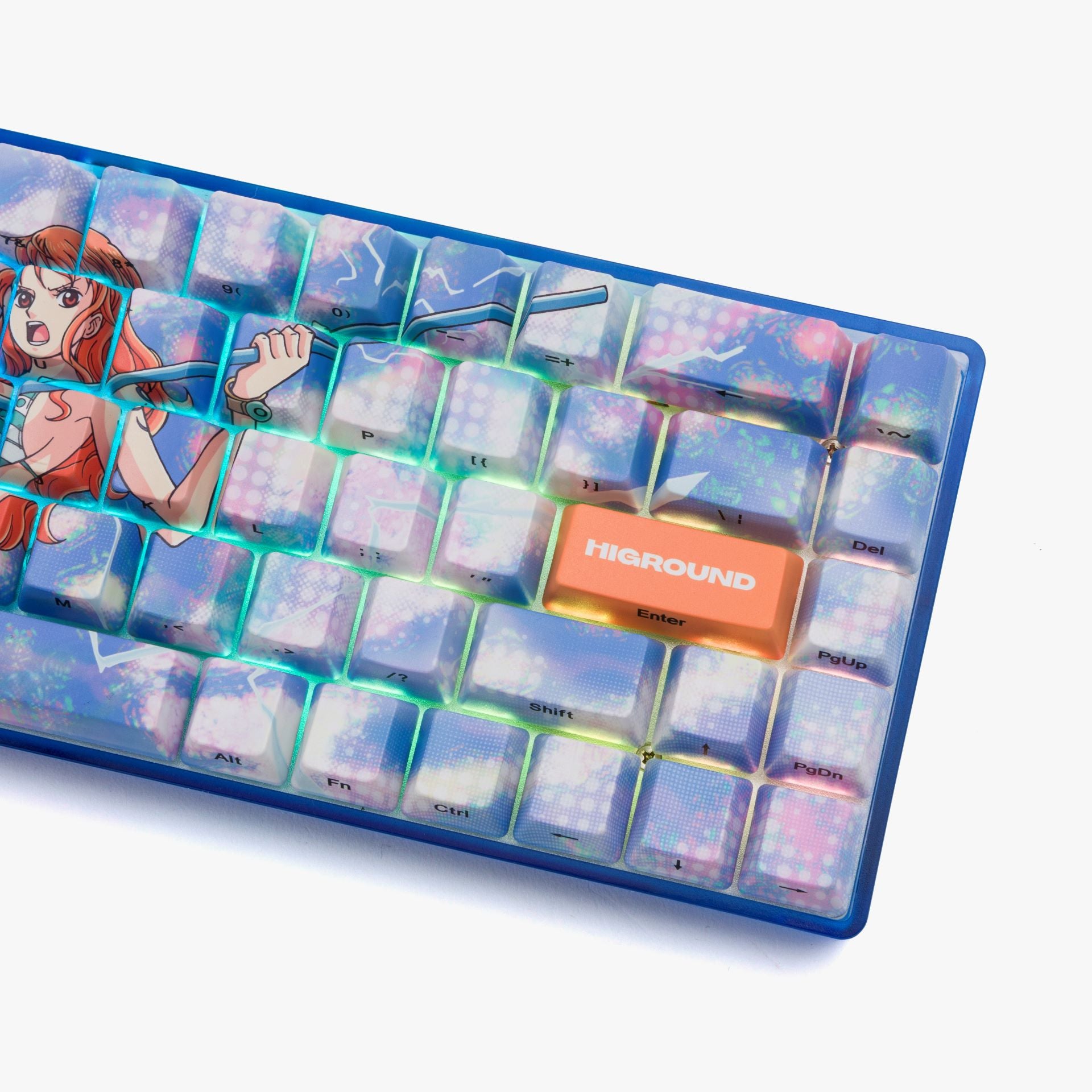 One Piece x HG Basecamp 65HE Mechanical Keyboard - Nami Edition | Anime Gaming Keyboard for PC, Mac | Perfect for Anime Fans & Typing Enthusiasts | Home Office & Gaming Setup