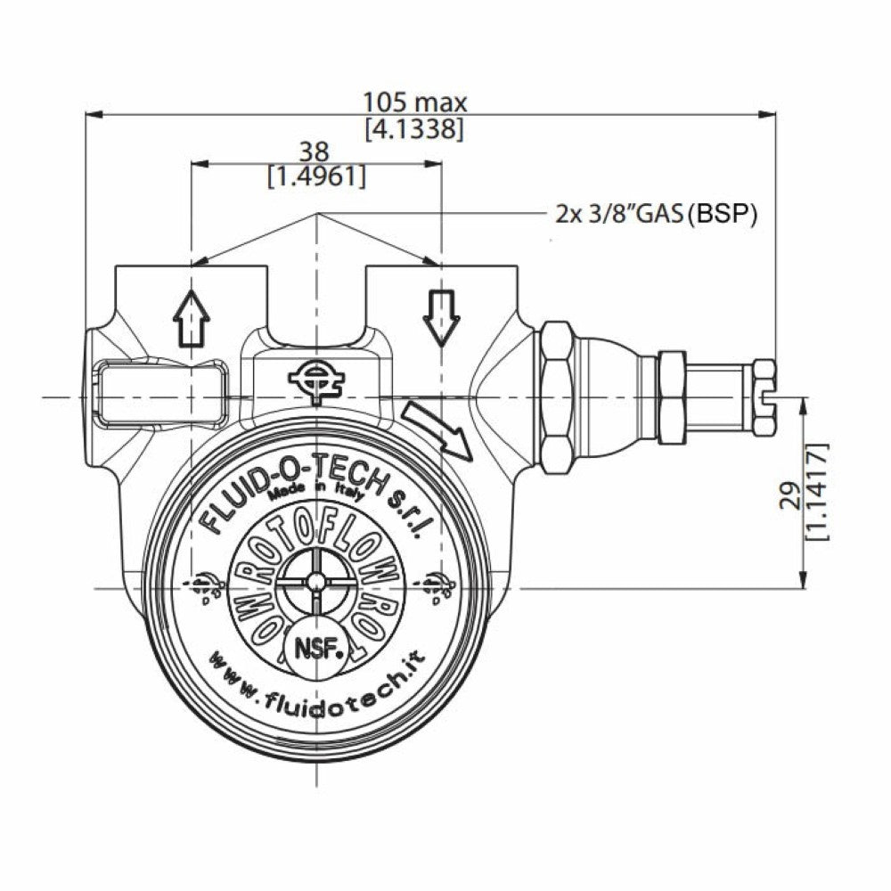 Fluid O Tech Rotoflow Rotary Vane Water Pump 200L/h - High Efficiency Water Transfer for Aquariums, Hydroponics & Industrial Applications