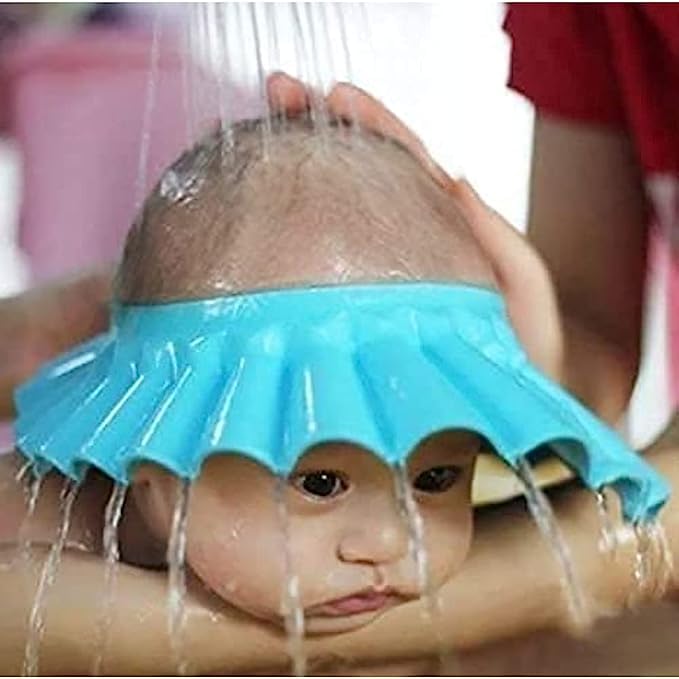 Volga Sales Waterproof Baby Shower Cap - Newborn Infant Bathing Hat for Hair, Eye & Ear Protection - Soft Washable Shower Cap for Toddlers & Kids (Multicolor, Pack of 1) - Perfect for Bath Time, Swimming & Spa Days