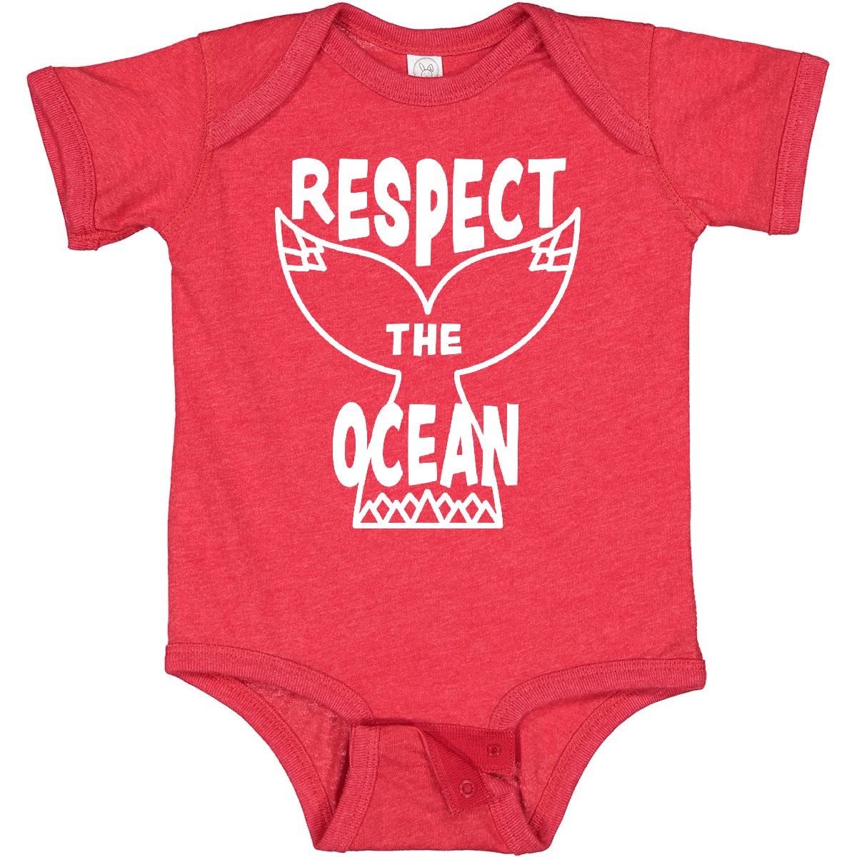 Inktastic Respect The Ocean with Whale Tail Baby Bodysuit - Cute Organic Cotton Onesie for Newborns & Infants - Perfect for Beach Trips, Ocean Conservation Events & Eco-Friendly Parenting