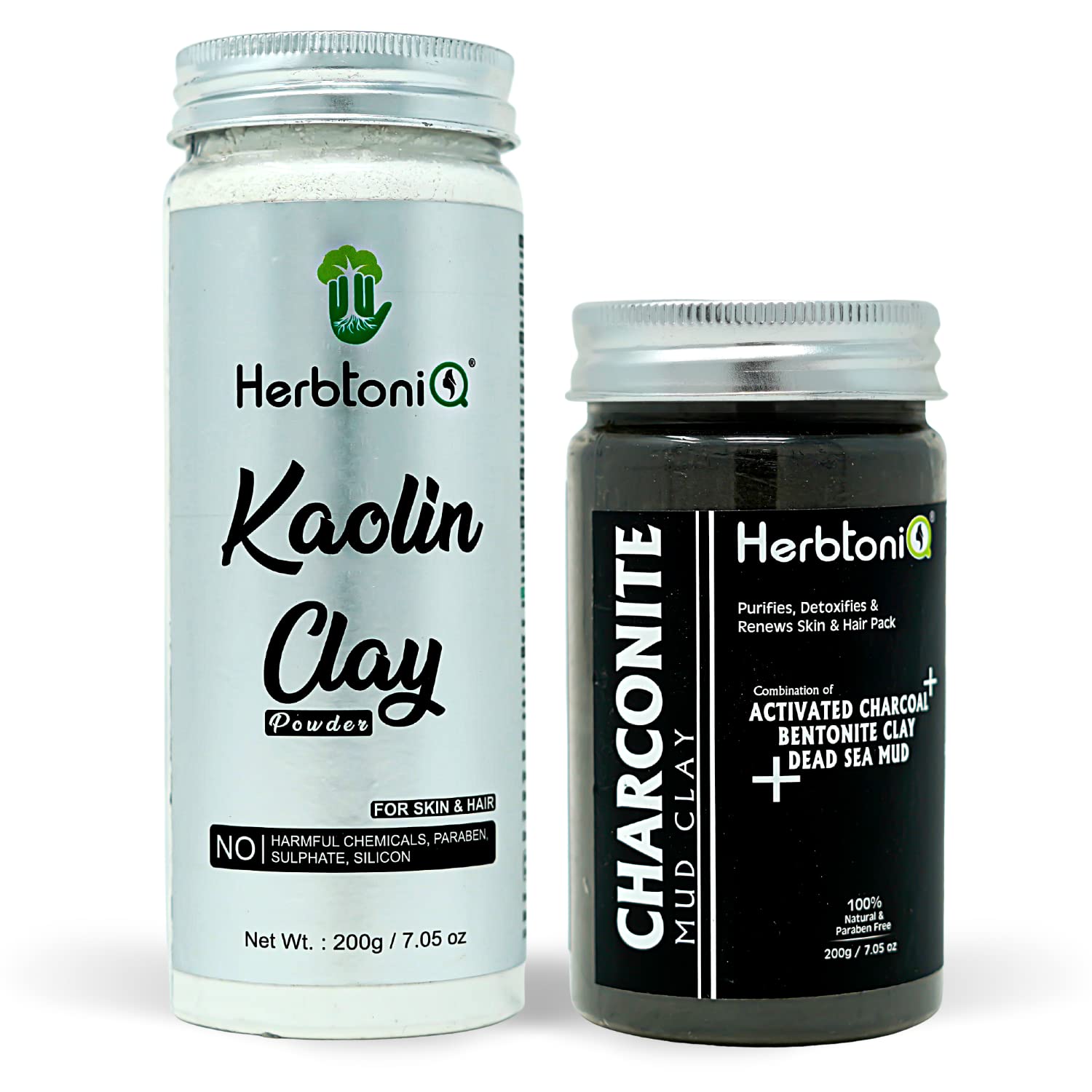 Organic Kaolin Clay & Charconite Mud Clay Powder for Face & Hair Masks – 400g (2-Pack) | Deep Cleansing, Detoxifying & Skin Purifying | Perfect for Spa Days, DIY Beauty Treatments & Natural Skincare Routines