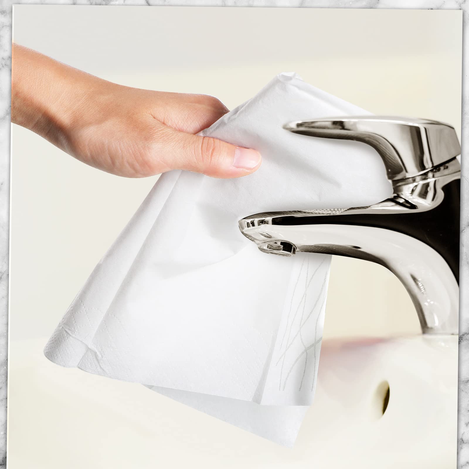 Disposable Paper Hand Towels for Guest Bathroom & Kitchen - 100 Count Eco-Friendly Napkins for Parties, Weddings & Events | Perfect for Home, Restaurants & Hospitality Use