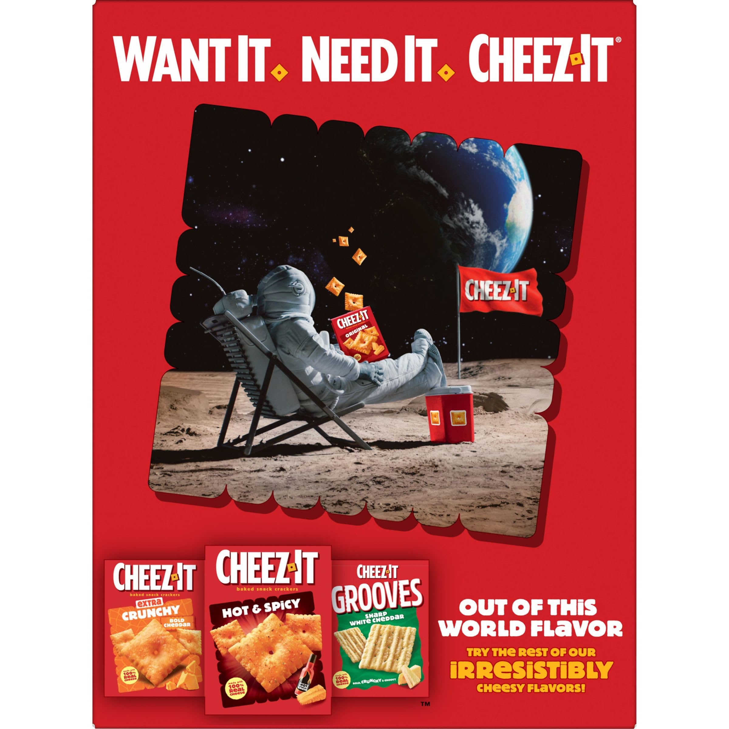 Cheez-It Extra Toasty Cheddar Jack Baked Cheese Crackers - 12.4oz Box | Crunchy Snack for Kids, Lunchboxes & Parties | Perfect for School, Road Trips & Movie Nights