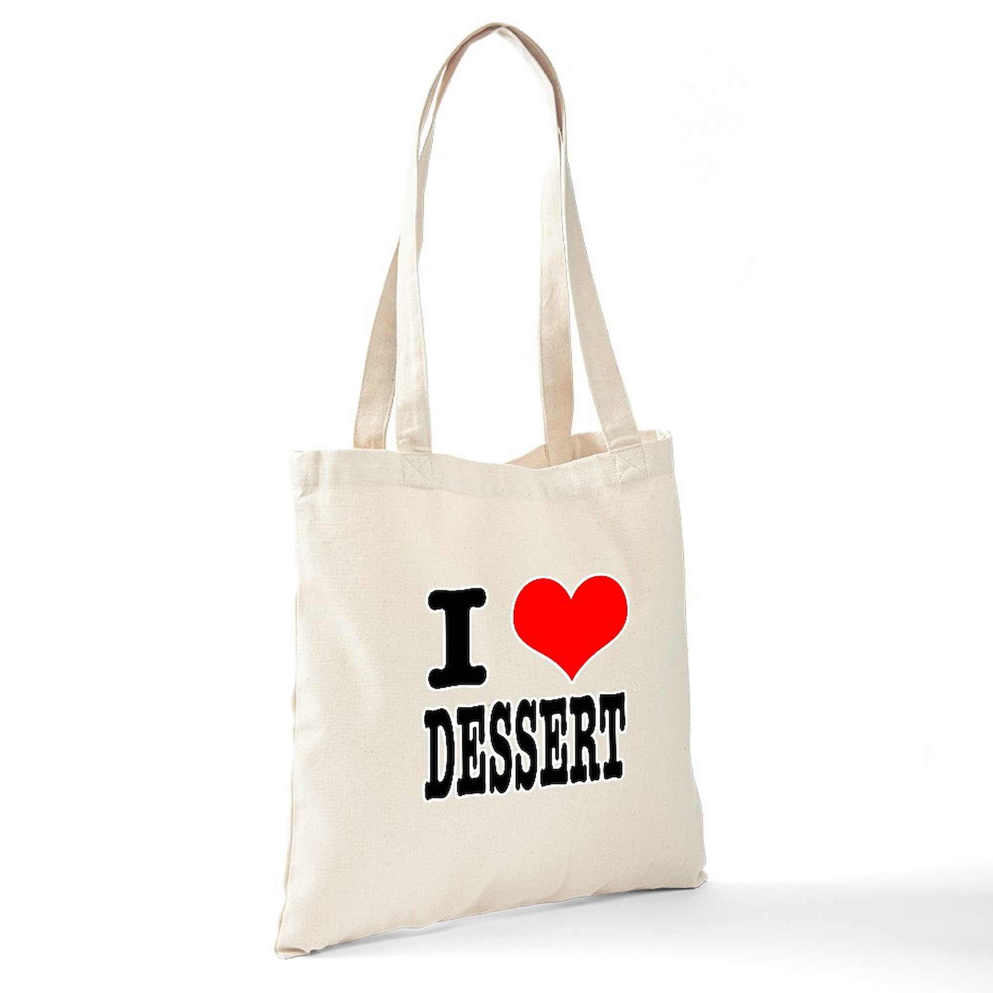 I Heart Dessert Tote Bag - Natural Canvas Reusable Shopping Bag for Groceries, Beach & Everyday Use | Eco-Friendly & Durable