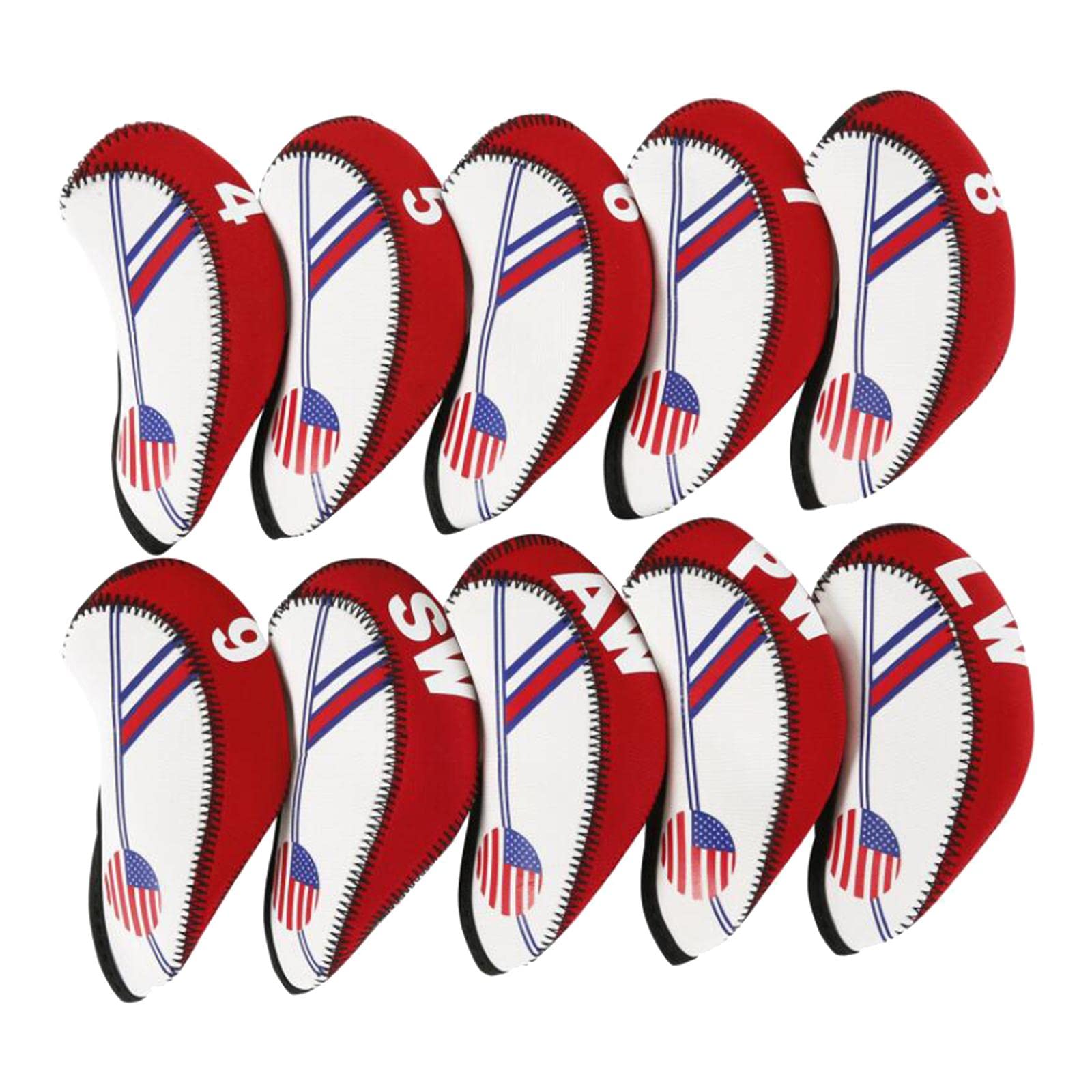 B Baosity 10-Piece Golf Iron Headcover Set - Premium Neoprene Club Head Covers for Golfers - Ideal Gift for Men & Women - Perfect for Course Protection and Style Enhancement