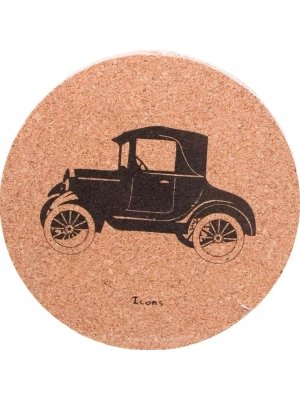 Vintage Antique Car Cork Coasters Set - 6 Pack Cork Drink Coasters for Beer, Wine & Coffee - Rustic Home Bar Decor & Unique Gift for Car Lovers