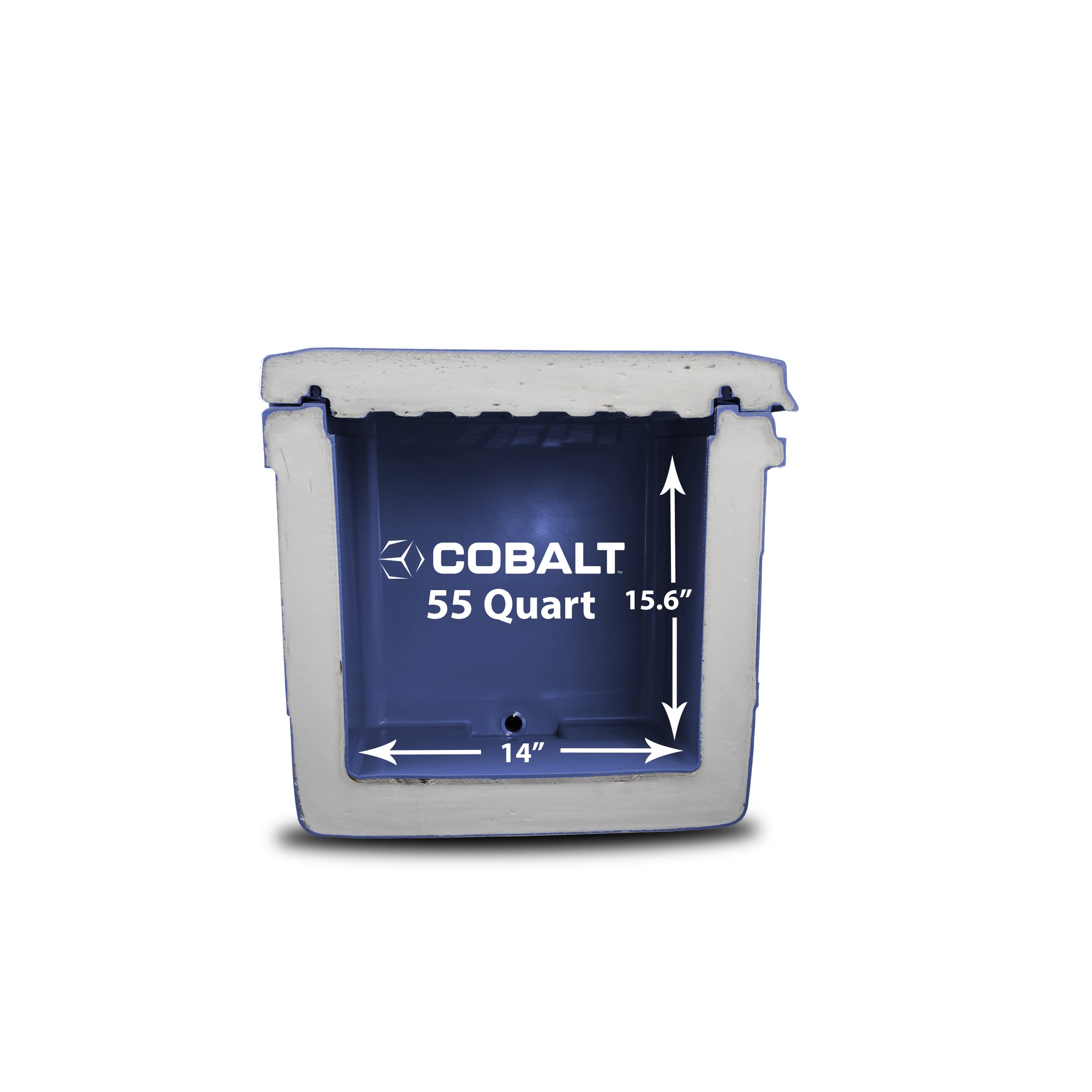 Cobalt 55 Quart Roto Molded Super Ice Cooler - Heavy Duty Large Ice Chest Keeps Ice Cold for 3 Days | Perfect for Camping, Beach Trips, Tailgating & Outdoor Adventures
