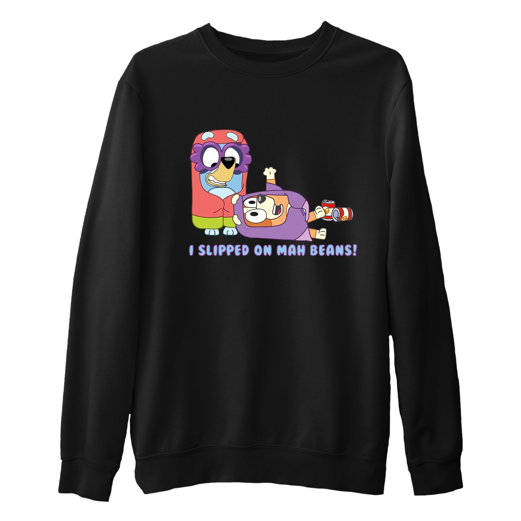 Bluey Birthday Party Sweatshirt for Girls - Funny 'I Slipped On Mah Beans' Graphic - Kids & Family Matching Outfits for Birthday Celebrations & Squad Events