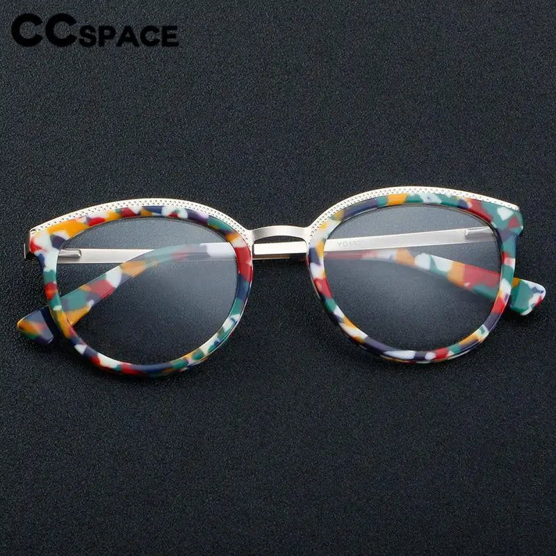 CCspace Unisex Full Rim Large Cat Eye Acetate Eyeglasses 56913 - Stylish Retro Frame for Men & Women - Perfect for Reading, Fashion, and Everyday Wear
