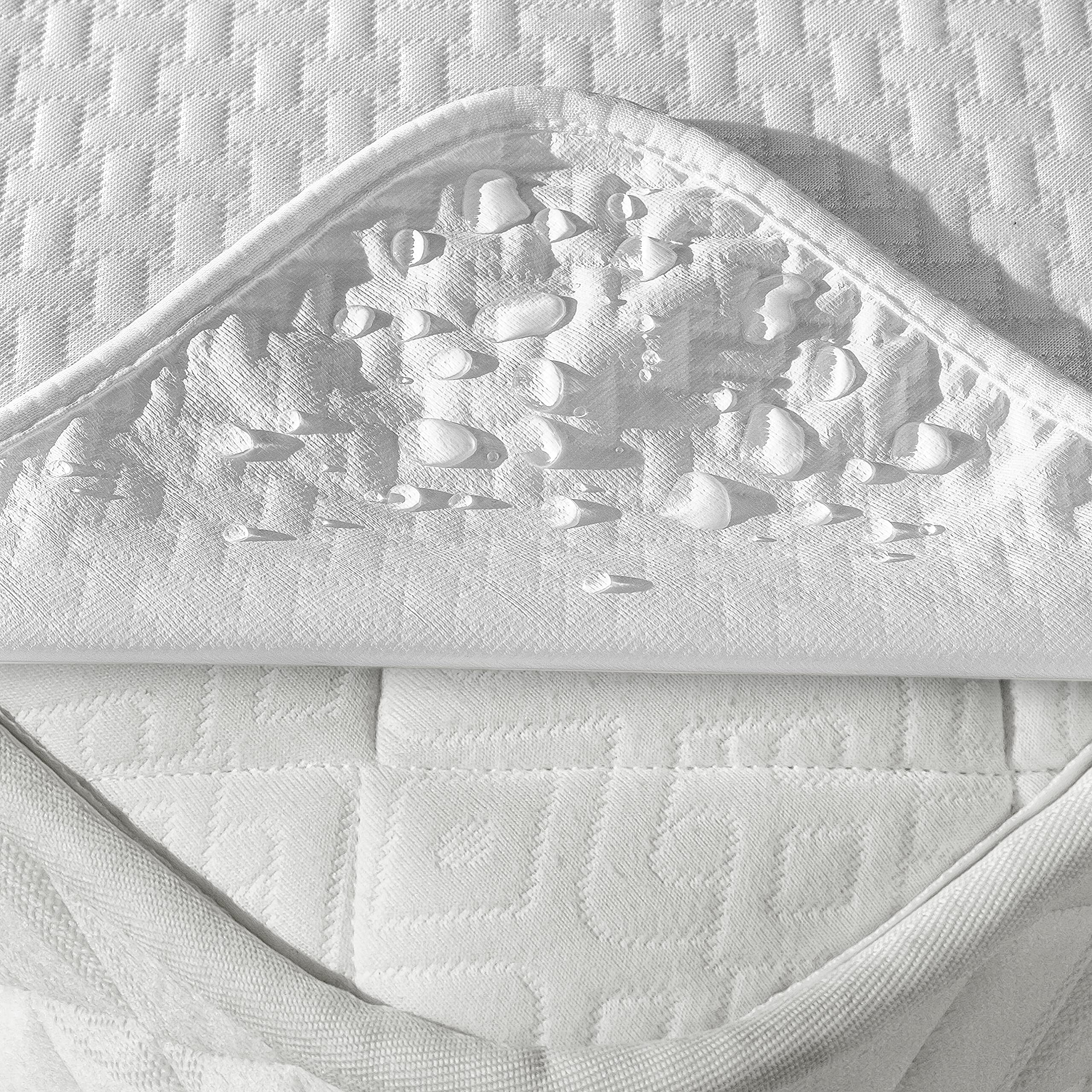 Ambesonne King Size Quilted Mattress Topper - Soft, Breathable & Waterproof Bed Pad with Noiseless Surface & Durable Elastic Straps | Premium Comfort for Hotels, Guest Rooms & Home Bedrooms