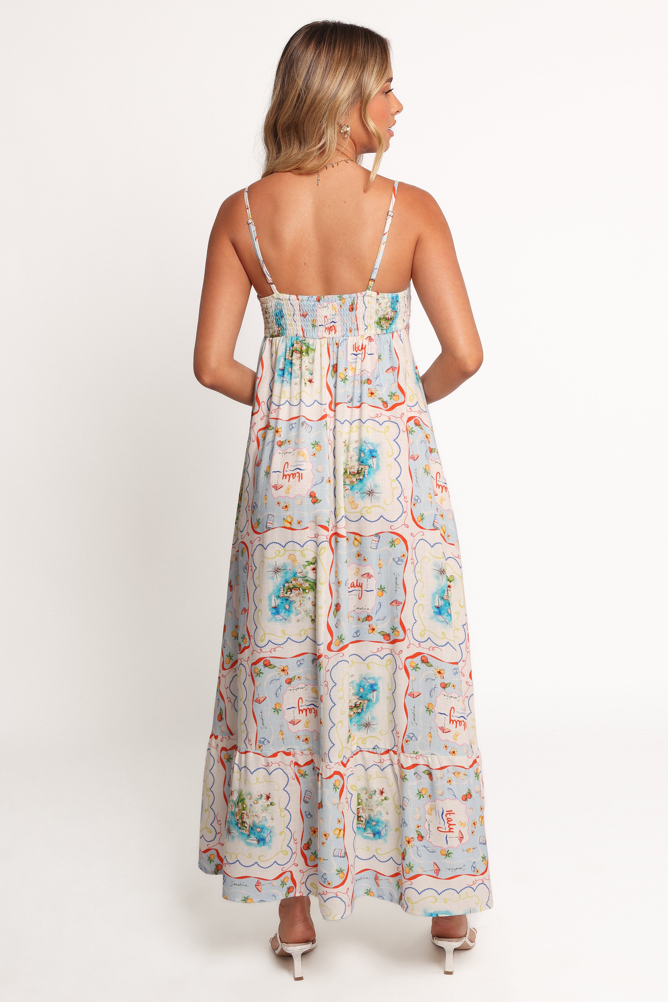 Juvia Maxi Dress with Lucia Print - Flowy Long Summer Dress for Women, Beach Wedding & Vacation Outfit