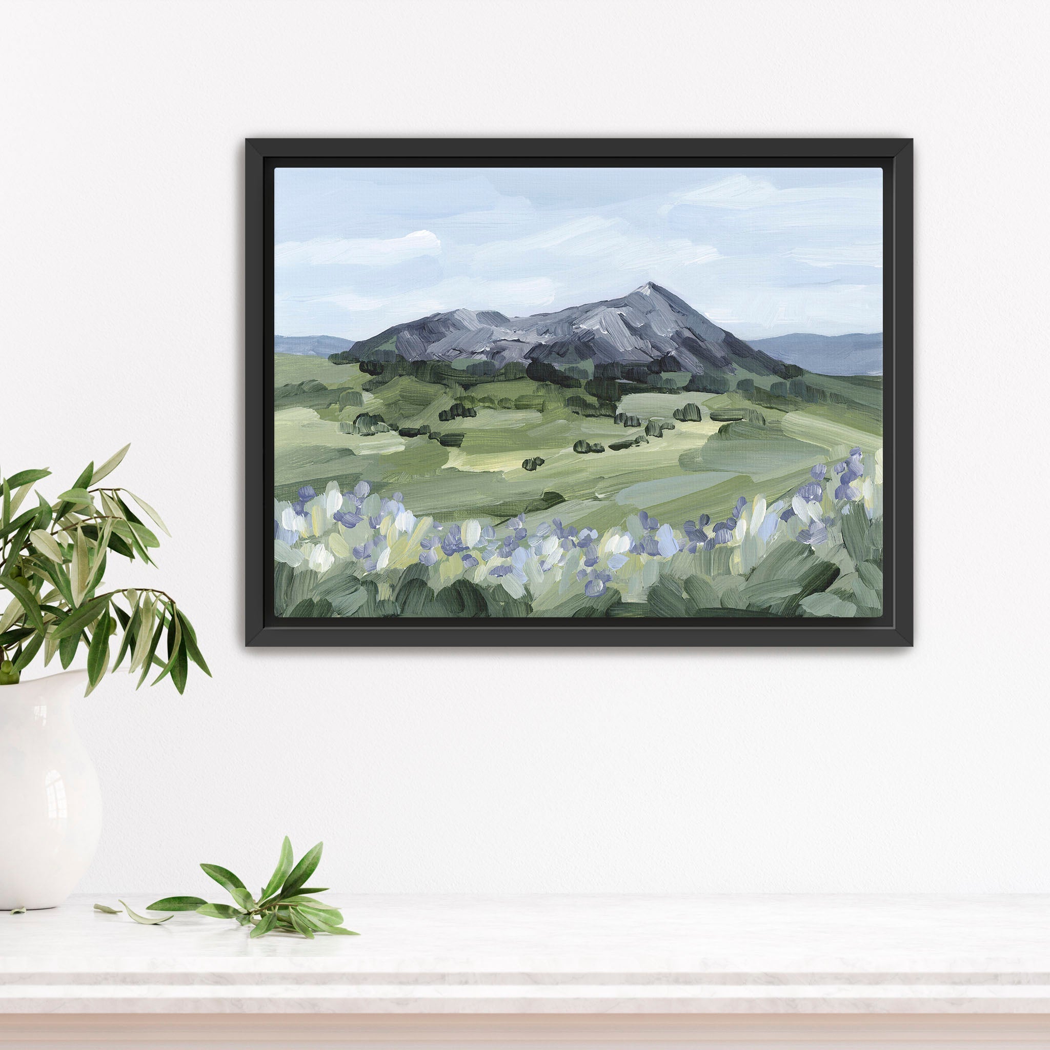 Mountain Landscape Art Print - Summer Scenery Wall Decor for Living Room, Bedroom & Office | Nature Inspired Home Decor