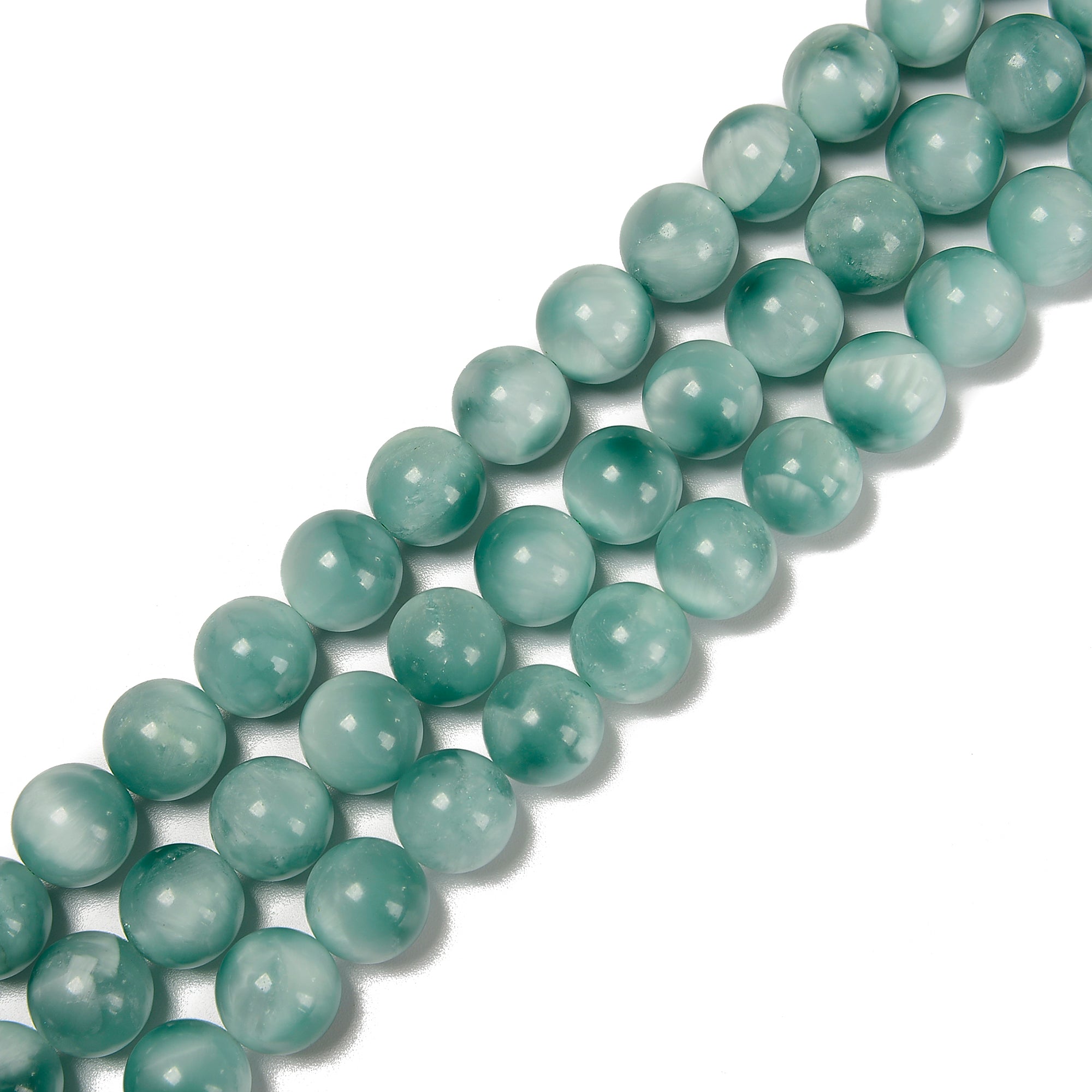 Iridescent Dark Green Moonstone Smooth Round Beads 14mm-20mm 15.5'' Strand - Perfect for Jewelry Making, DIY Crafts & Healing Crystal Bracelets
