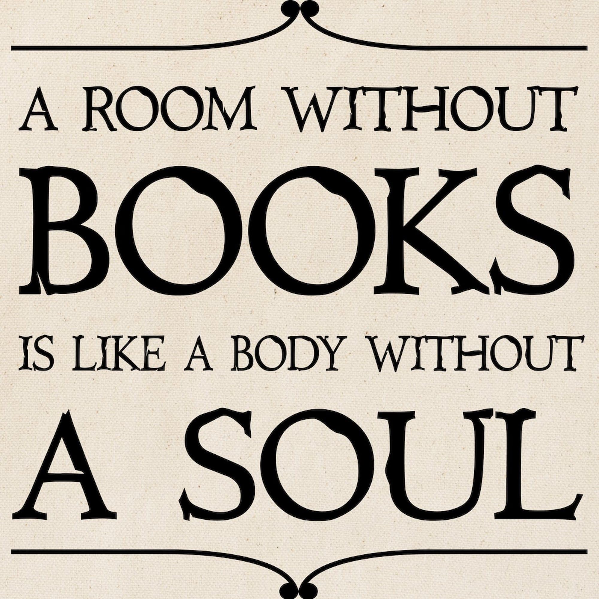 Room Without Books Tote Bag - Natural Canvas Reusable Shopping Bag for Book Lovers, Library Visits & Eco-Friendly Grocery Trips
