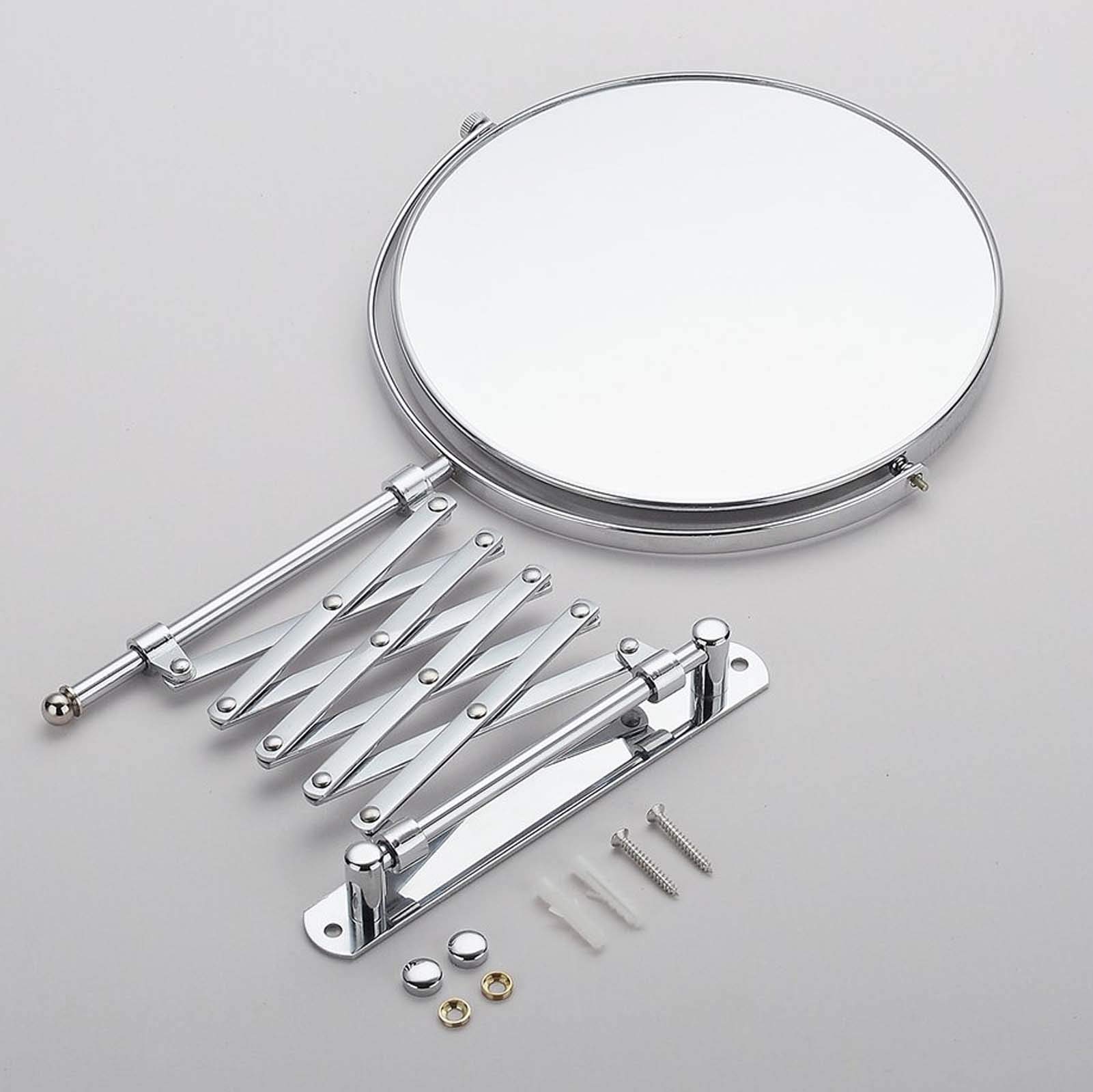 10x Magnification Wall Mounted Makeup Mirror - 8 Inch Round Double-Sided Swivel Bathroom Mirror with 15 Inch Extension - Perfect for Vanity, Dressing Room & Bathroom Makeup Application