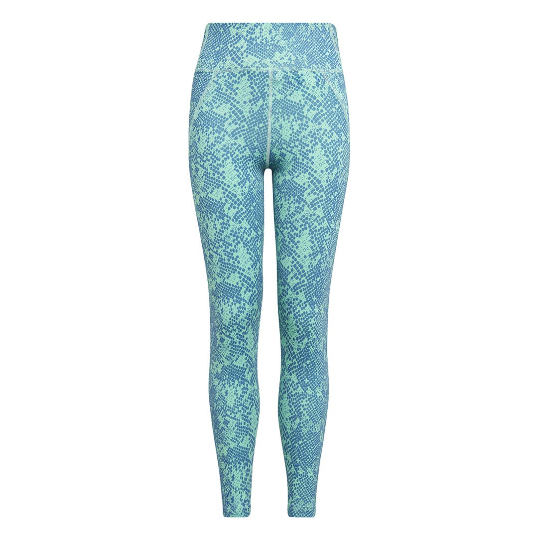 Adidas Girls' Junior AEROREADY Animal Print Optime 7/8 High Rise Yoga Tights (IC0354) - Perfect for Dance, Gym & Workout