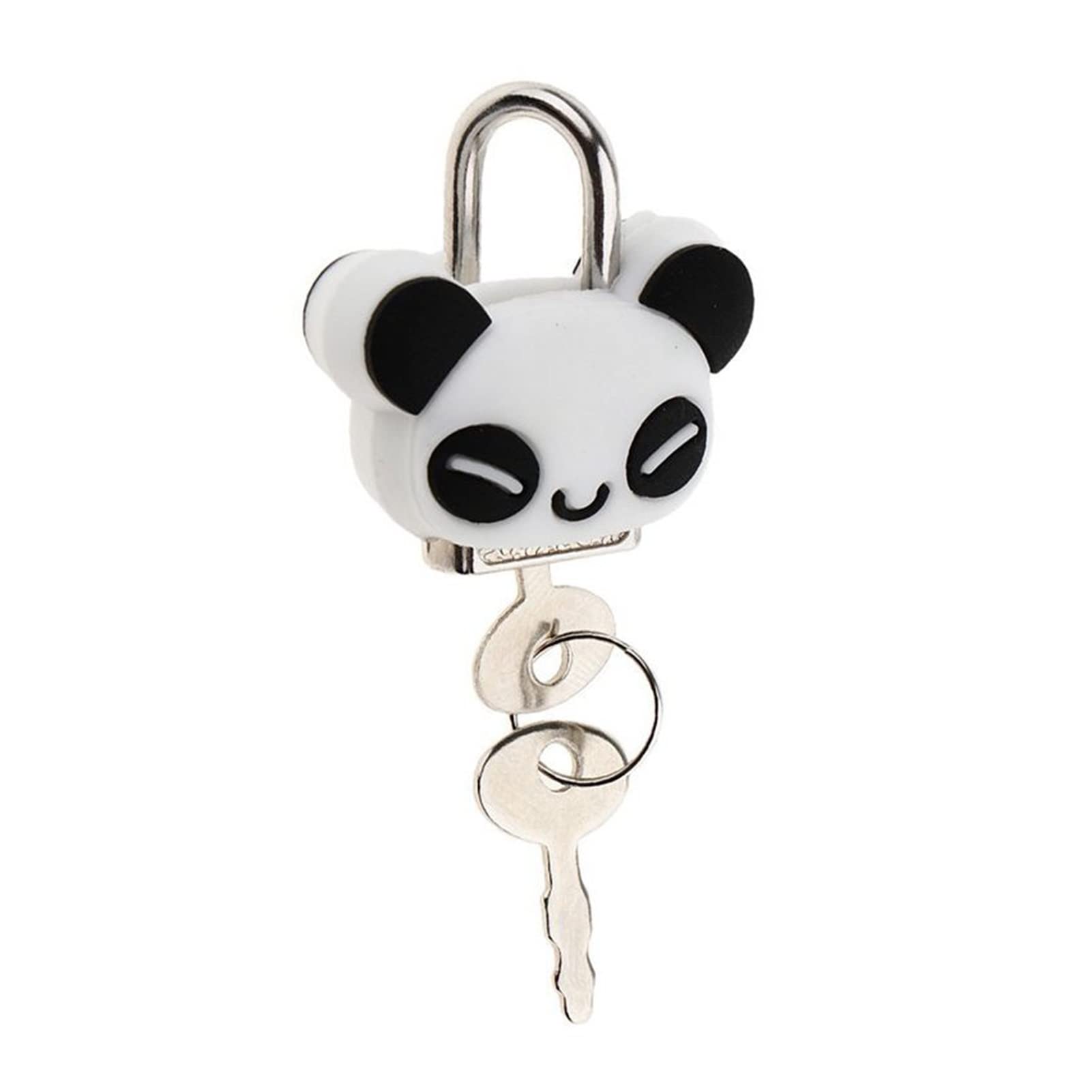 GANFANREN Mini Security Lock with Key - Cute Panda Doll Design, Durable Padlock for Luggage, Locker, Diary & Backpack | Perfect for Kids, Travel & School Use