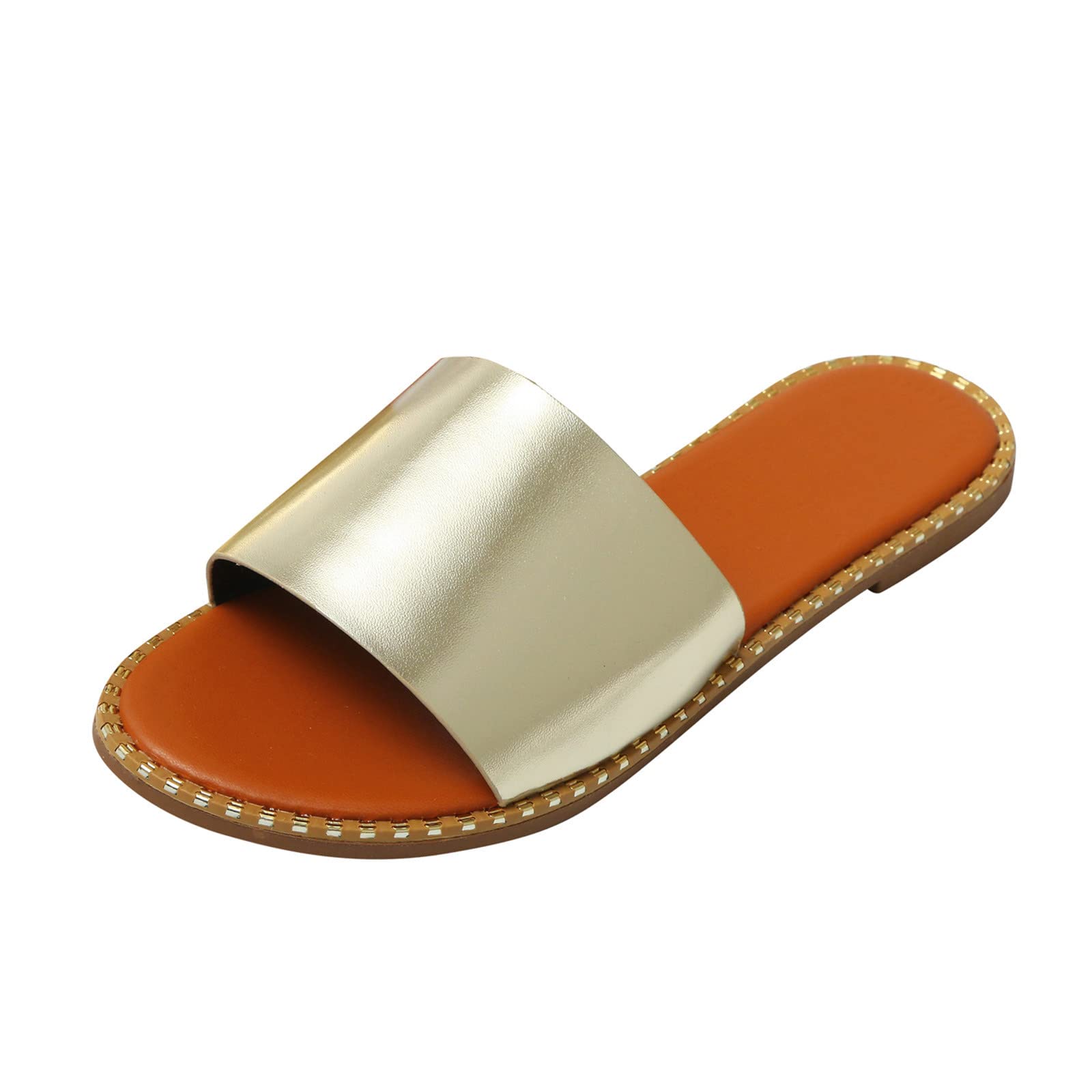 Women's Casual One Strap Slide Sandals - Comfortable Flat Slip-On Dressy Sandals for Women | Perfect for Beach, Vacation, and Everyday Wear