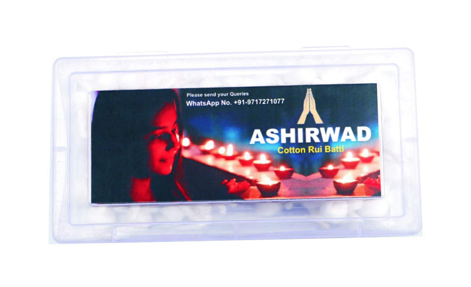 ASHIRWAD 100% Cotton Puja Wicks for Diya - Long & Short Batti for Diwali, Clay Earthen & Brass Lamps (Pack of 100) - Perfect for Hindu Rituals, Puja Ceremonies & Festival Decorations