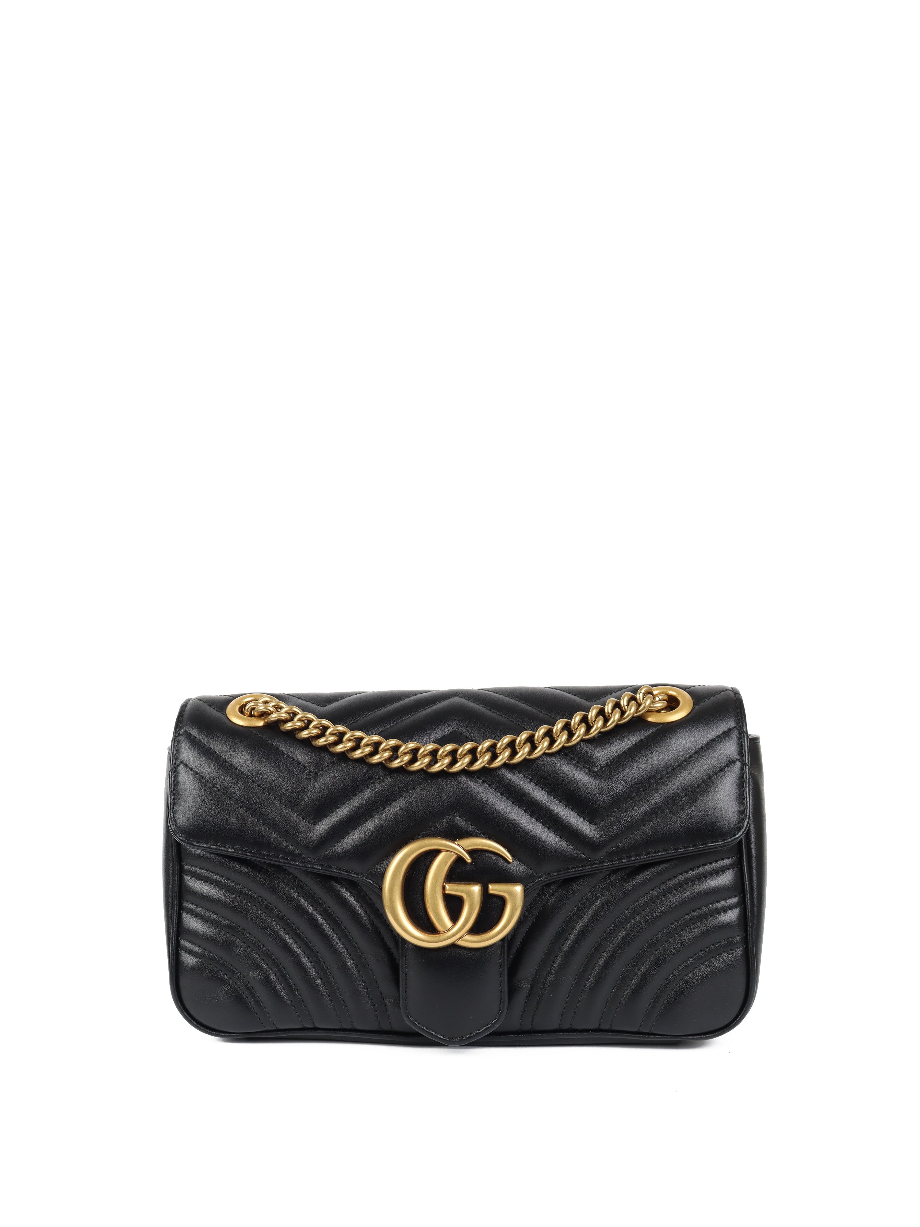Gucci GG Marmont Small Shoulder Bag in Black Leather - Perfect for Evening Out, Date Night & Daily Use