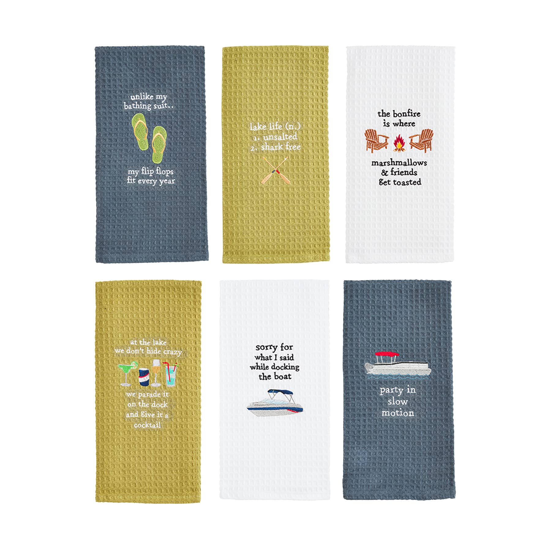 Funny Lake Waffle Towel - 'Sorry for What I Said' Novelty Kitchen & Bath Towel 16x25 Inches - Perfect for Gifts, Beach Trips & Humorous Home Decor