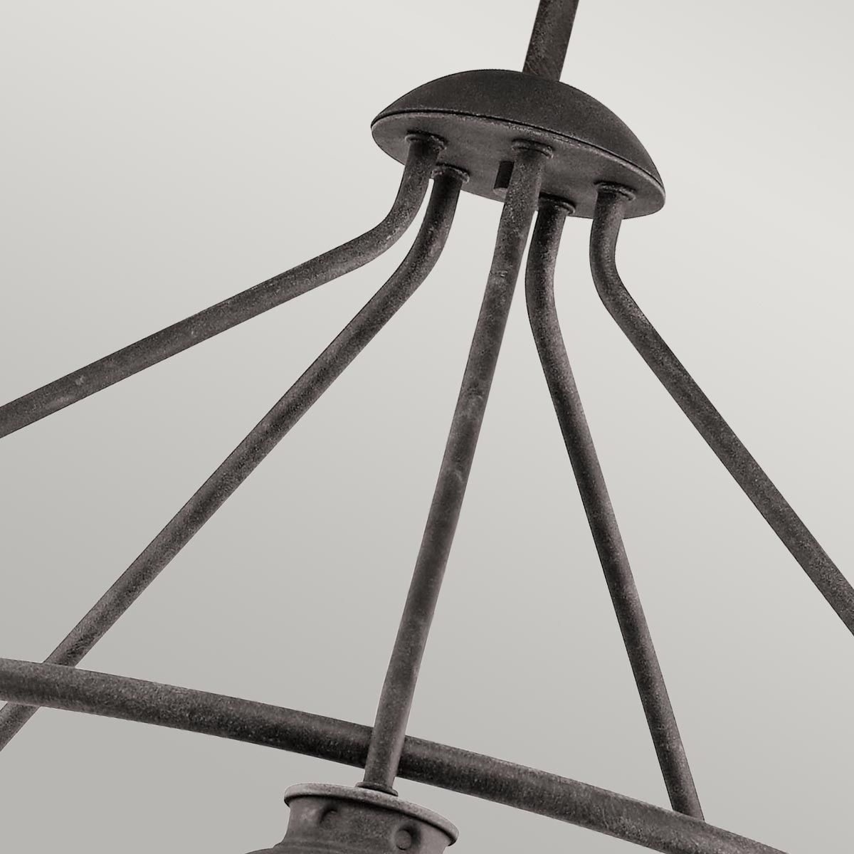 Ashland Bay 5-Light Outdoor Chandelier in Burnished Bronze & Weathered Zinc - IP44 Rated, E27 Socket - Perfect for Patio, Garden & Porch Lighting