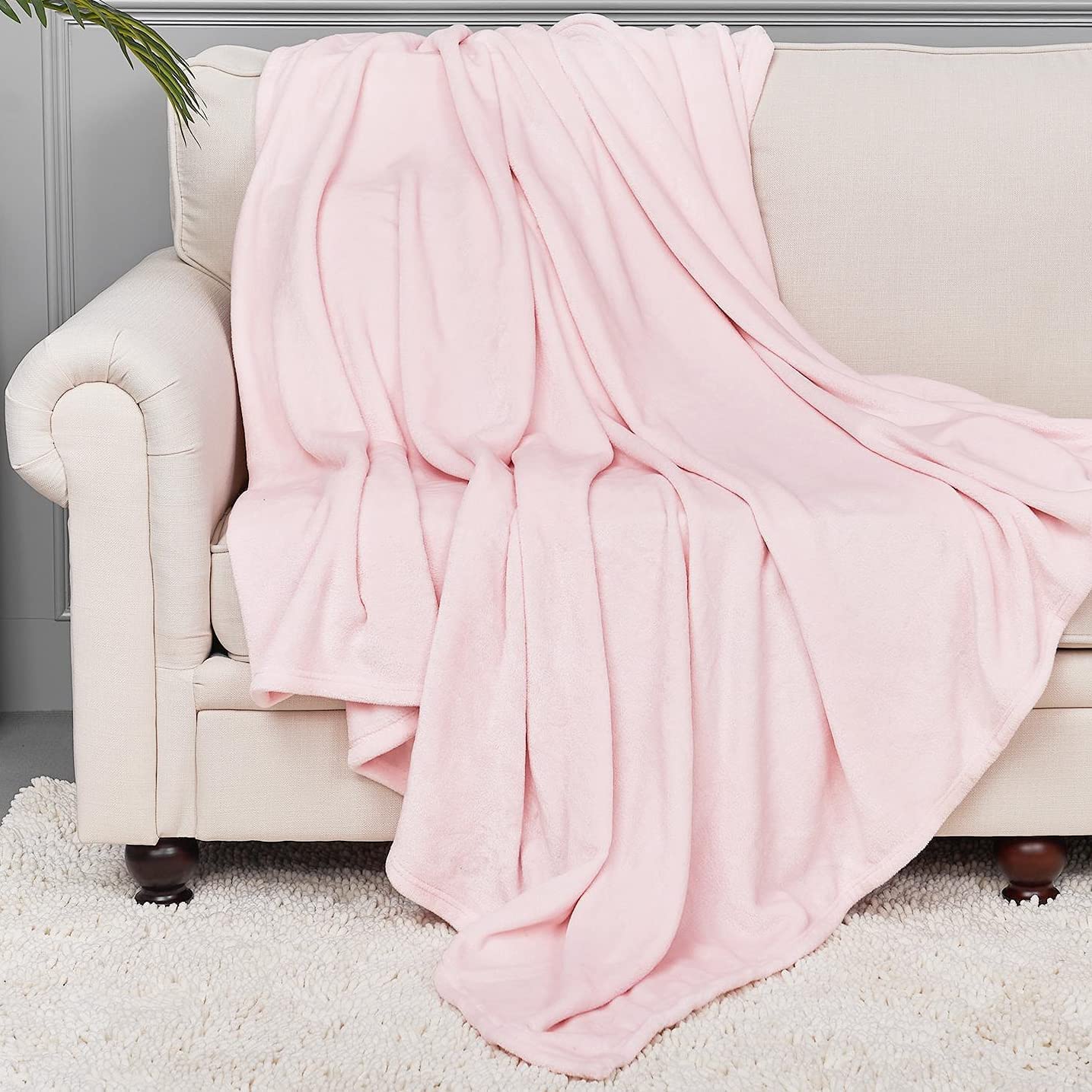 Premium StangH Back Tab Velvet Curtains & Flannel Fleece Blanket Set - Soft Blackout Drapes & Cozy Throw for Living Room, Bedroom, and Home Decor