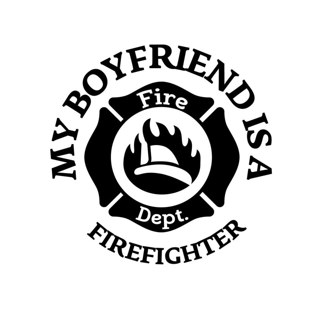 My Boyfriend is a Firefighter - Firefighter Themed Vinyl Decal for Cars, Laptops & Walls | Perfect for Gifts, Home Decor & Office Accessories