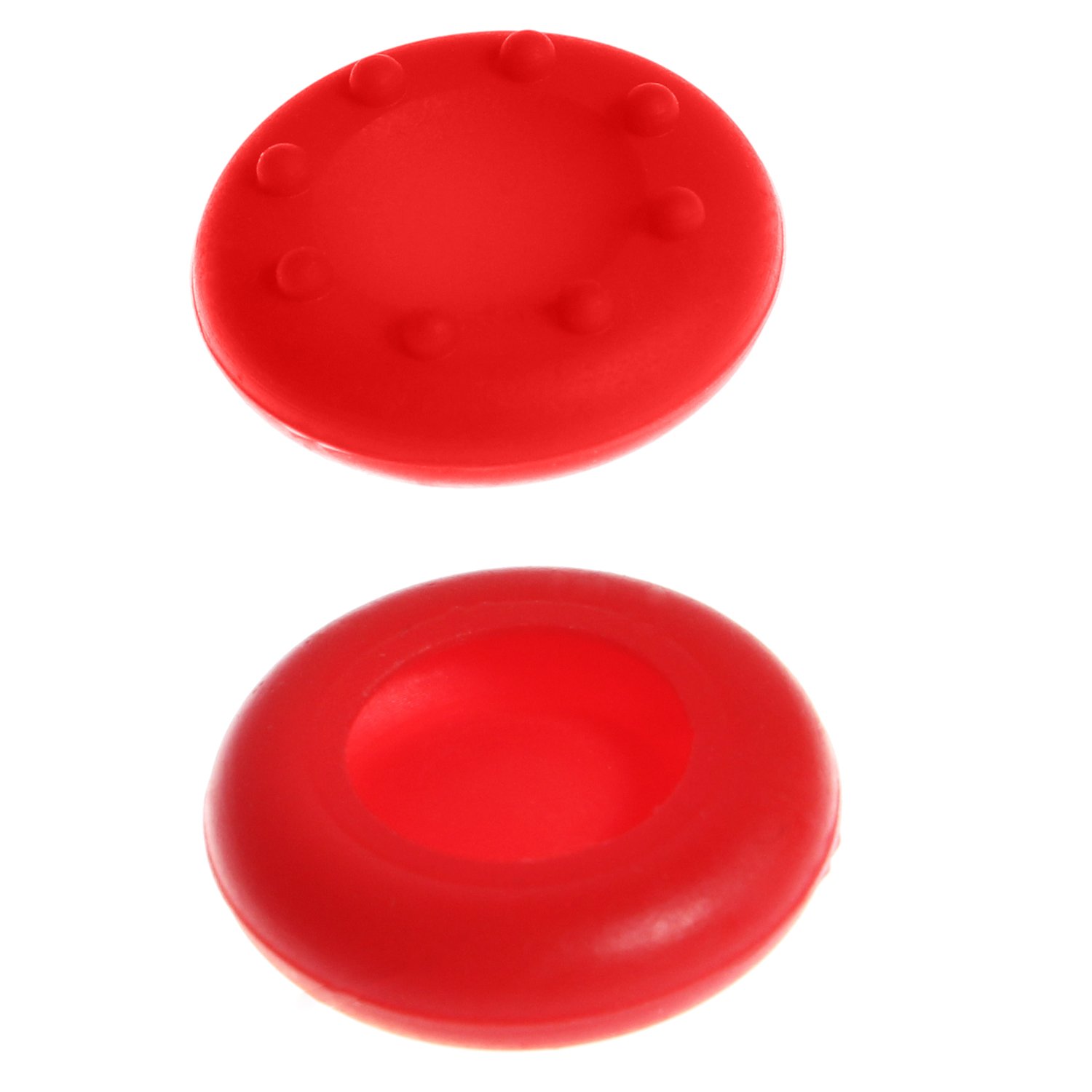 Wortek Silicone Thumb Grip Controller Caps - Compatible with PS5, PS4, PS4 Pro, PS3, PS2, Xbox One, Xbox Series X, Xbox 360, Nintendo Switch & Wii U - Red - Enhance Gaming Comfort & Precision for Long Play Sessions