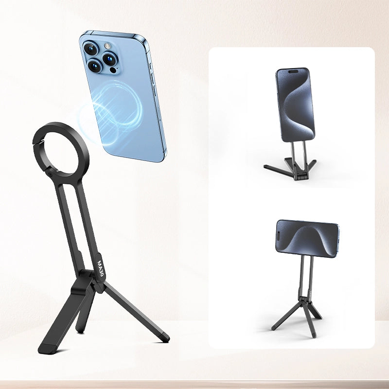 Ulanzi MA30 Clip-On Phone Tripod Stand - Adjustable Mount for Smartphones, Vlogging, Photography & Live Streaming | Perfect for Travel, Hiking & Outdoor Adventures