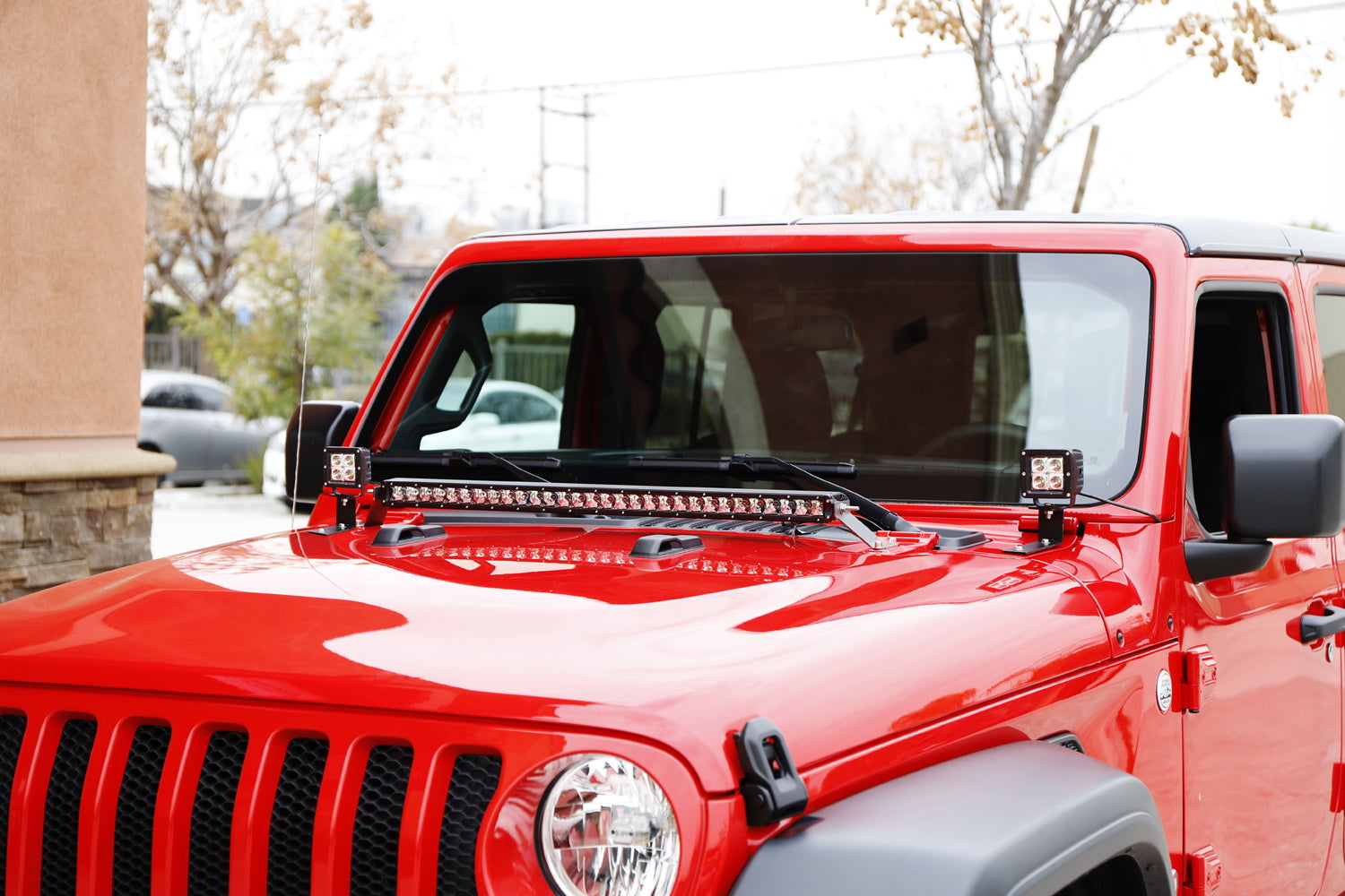 40W CREE LED Pod Light with Windshield Mounting Brackets for 2018+ Jeep Wrangler JL - Off-Road, Trail, Night Driving Lighting Accessories