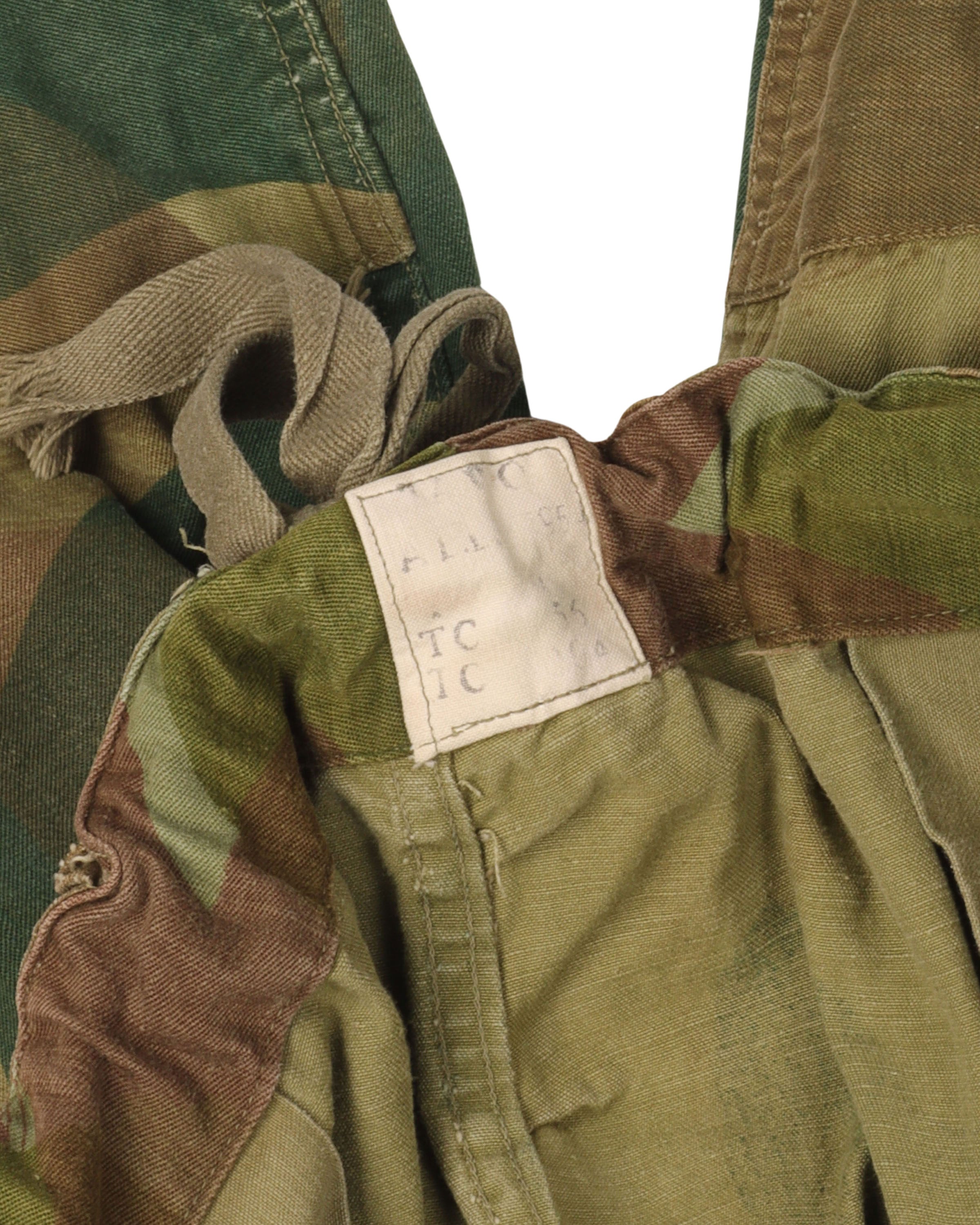1950s Vintage Belgian Brushstroke Camo Paratrooper Pants - Military Style Drawstring Trousers for Outdoor Adventures & Airsoft Cosplay