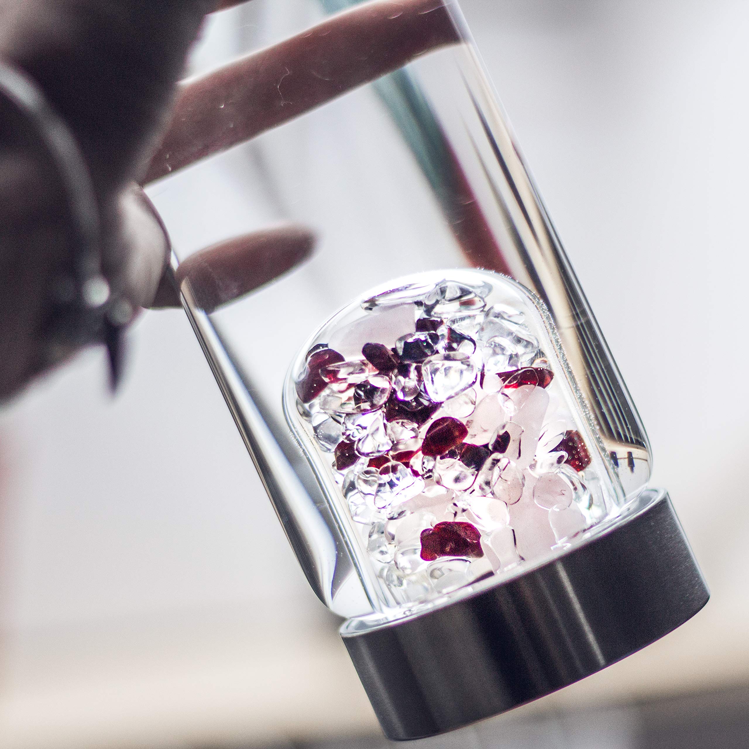 VitaJuwel ViA LOVE Crystal Water Bottle with Rose Quartz and Garnet - Natural Energy Infuser for Hydration, Wellness & Positive Vibes - Perfect for Yoga, Meditation, Office & Travel