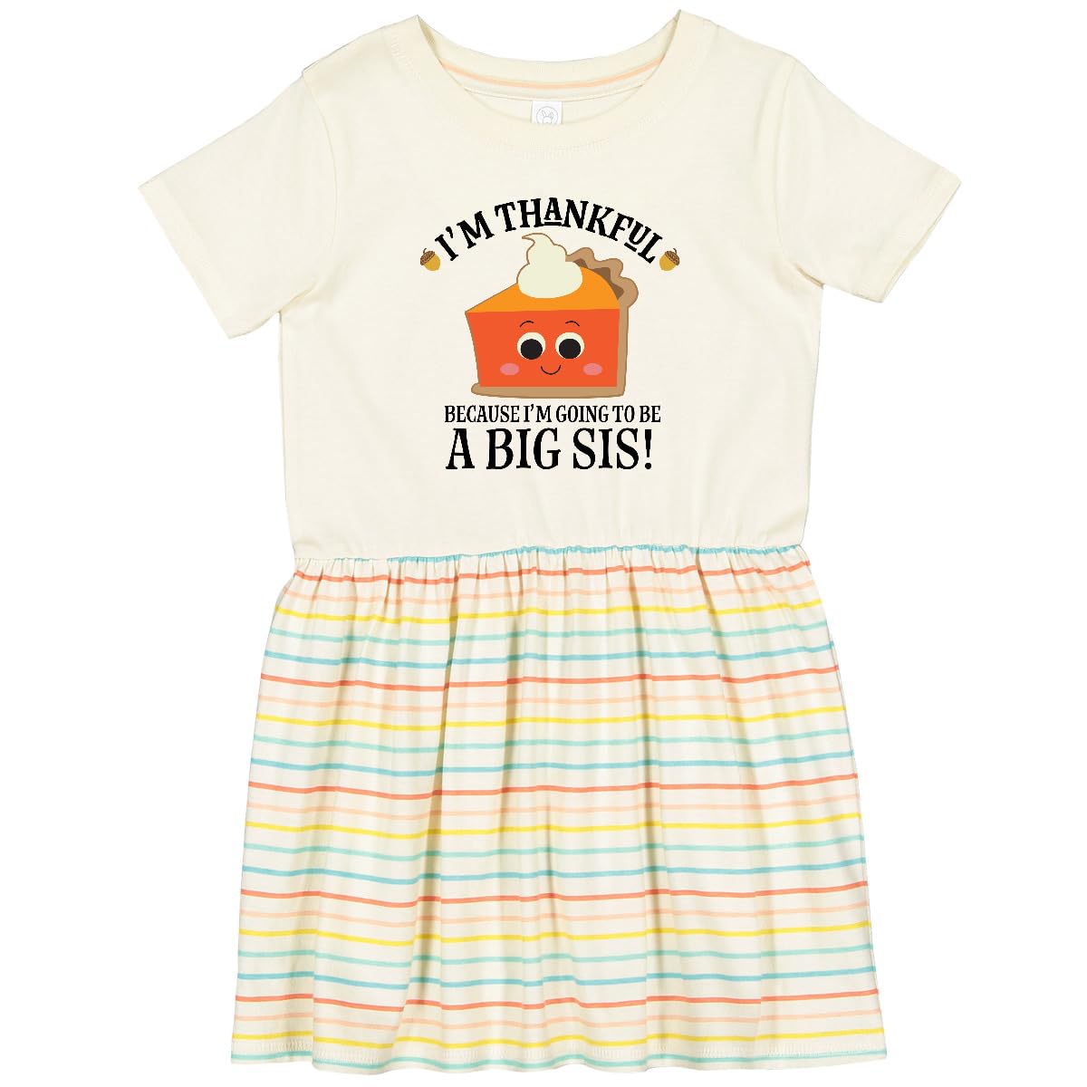 Inktastic Thanksgiving Big Sister Announcement Toddler Dress - Cute Holiday Outfit for Baby Girls, Perfect for Family Gatherings & Photo Shoots