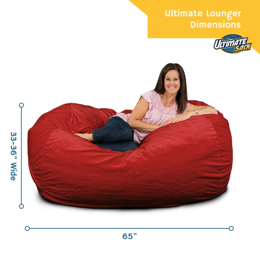 ULTIMATE SACK Lounger Bean Bag Chair for Adults - Oversized Comfy Bean Bag Couch & Lounge Sofa Loveseat Furniture with Camel Fur | Perfect for Living Room, Bedroom, Game Room & Dorm Relaxation