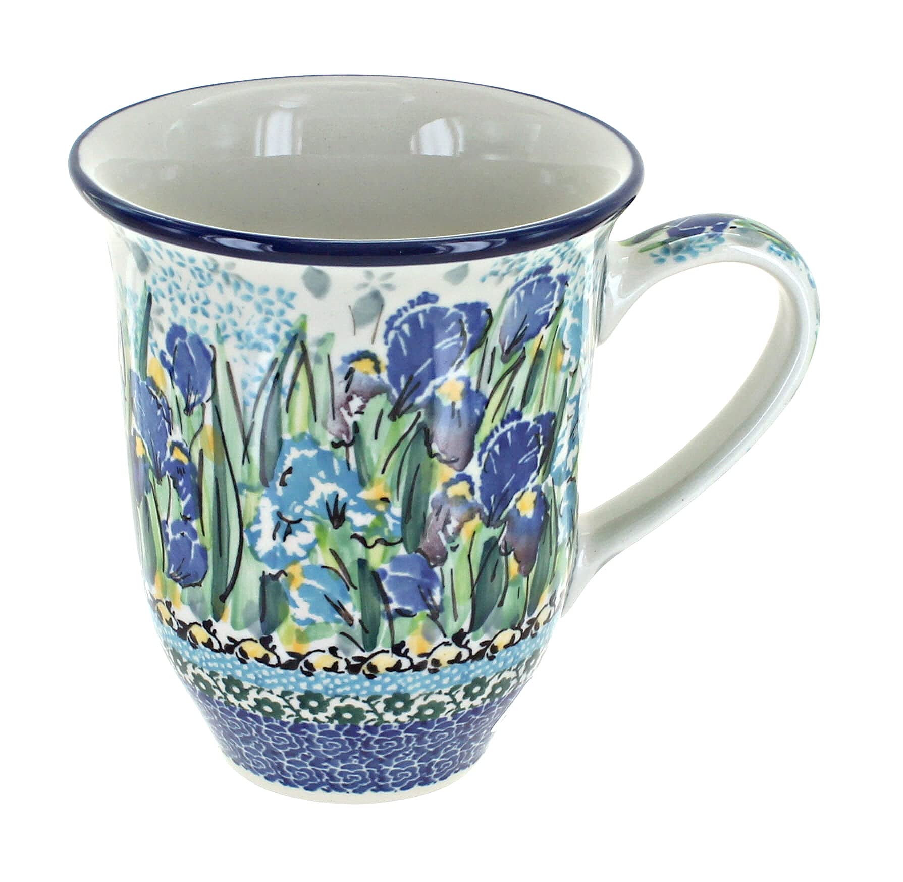 Blue Rose Polish Pottery Callista Large Coffee Mug - Handcrafted Ceramic Tea Cup for Home, Office & Gifts - Perfect for Morning Coffee, Afternoon Tea & Cozy Moments