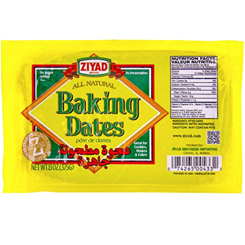 Ziyad Pure Date Paste - No Added Sugar, High Fiber, Fat-Free, Preservative-Free, 13oz - Perfect for Baking, Smoothies, Healthy Snacks & Pantry Staples