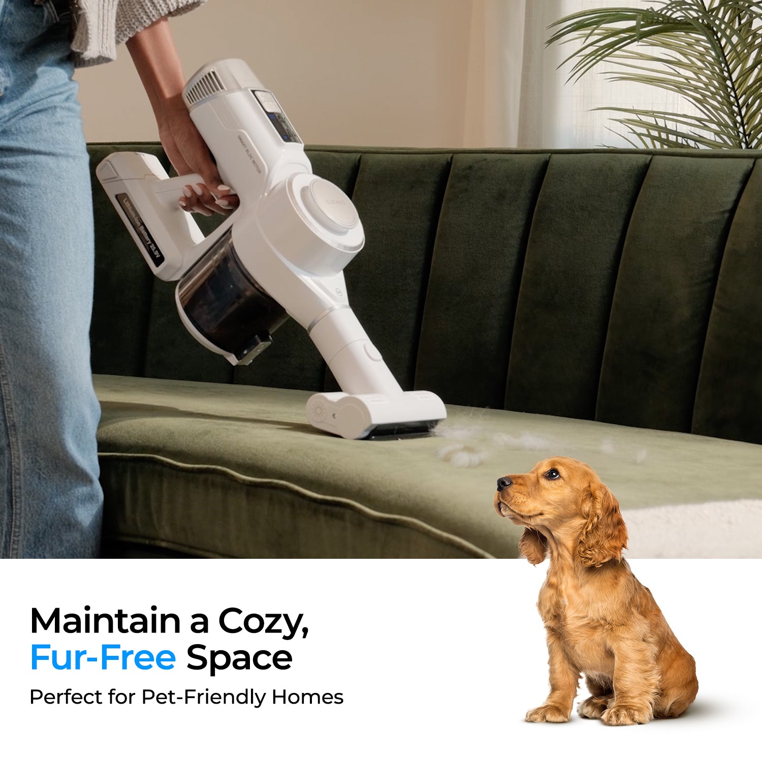 Powerclone CVC A1410NW Cordless Vacuum Cleaner - Lightweight, Powerful Suction for Pet Hair, Hard Floors & Carpets | Perfect for Home, Office & Car Cleaning