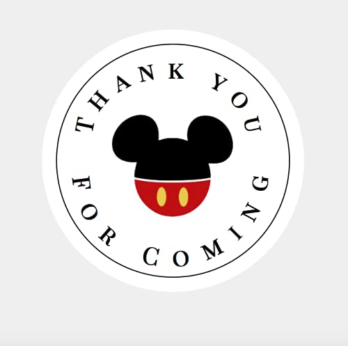Mouse Party Stickers - 2 Inch Round Labels for Thank You Gifts, Set of 20 Cute Mouse Stickers - Perfect for Birthday Party Favors, Goodie Bags, and Event Giveaways