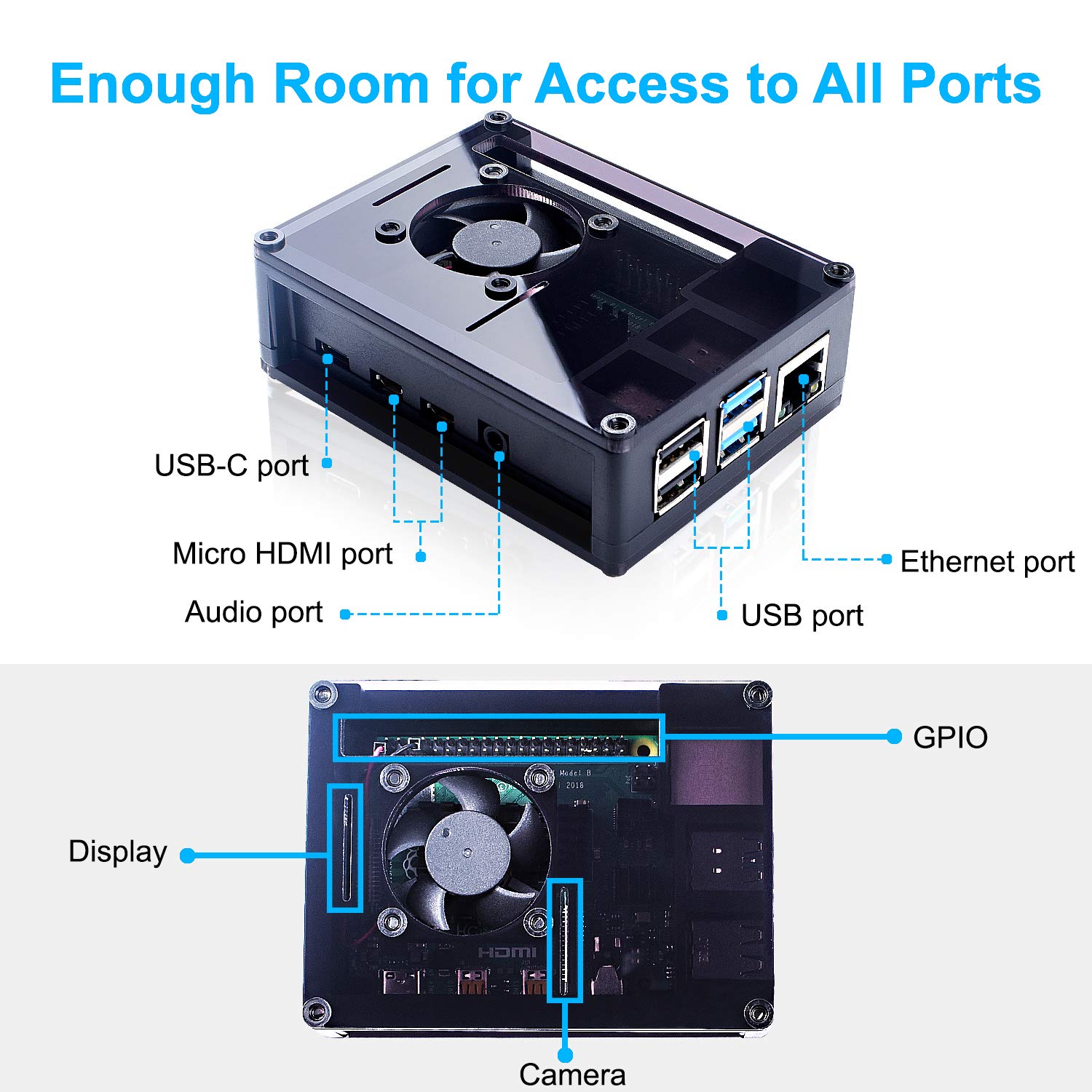 Raspberry Pi 4 Case with Fan & Heatsinks - Perfect for DIY Projects