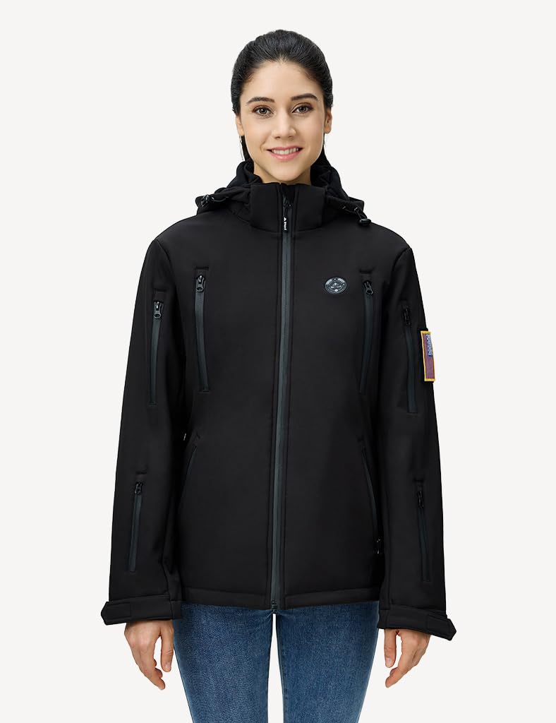 iHood Women's Heated Jacket with 12V Battery Pack - Waterproof Winter Coat for Outdoor Activities - Perfect for Skiing, Hiking & Cold Weather Commutes