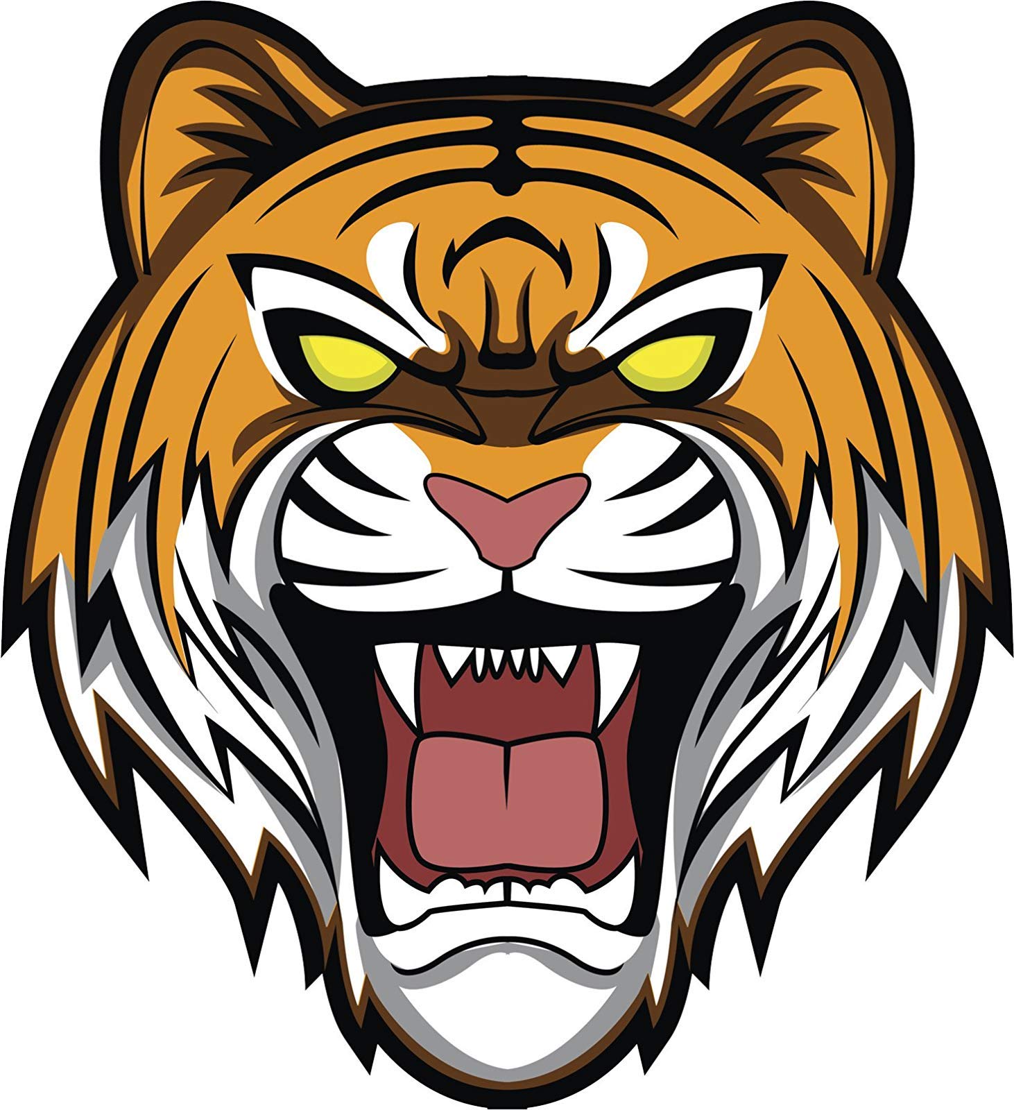 EW Designs Fierce Angry Tiger Sport Mascot Cartoon Vinyl Magnet - 4